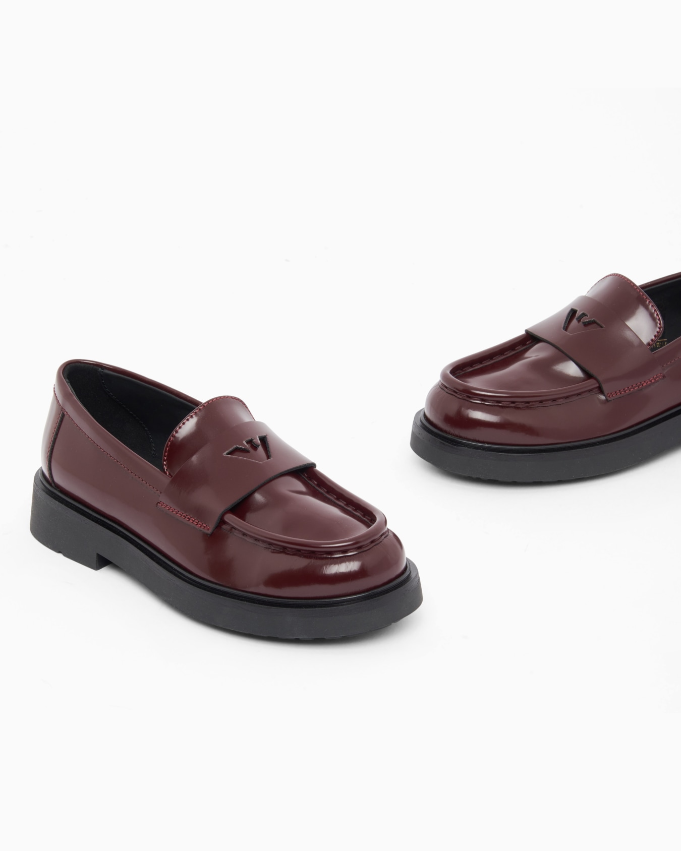 Penny loafers with glossy finish and rubber sole Slide 4