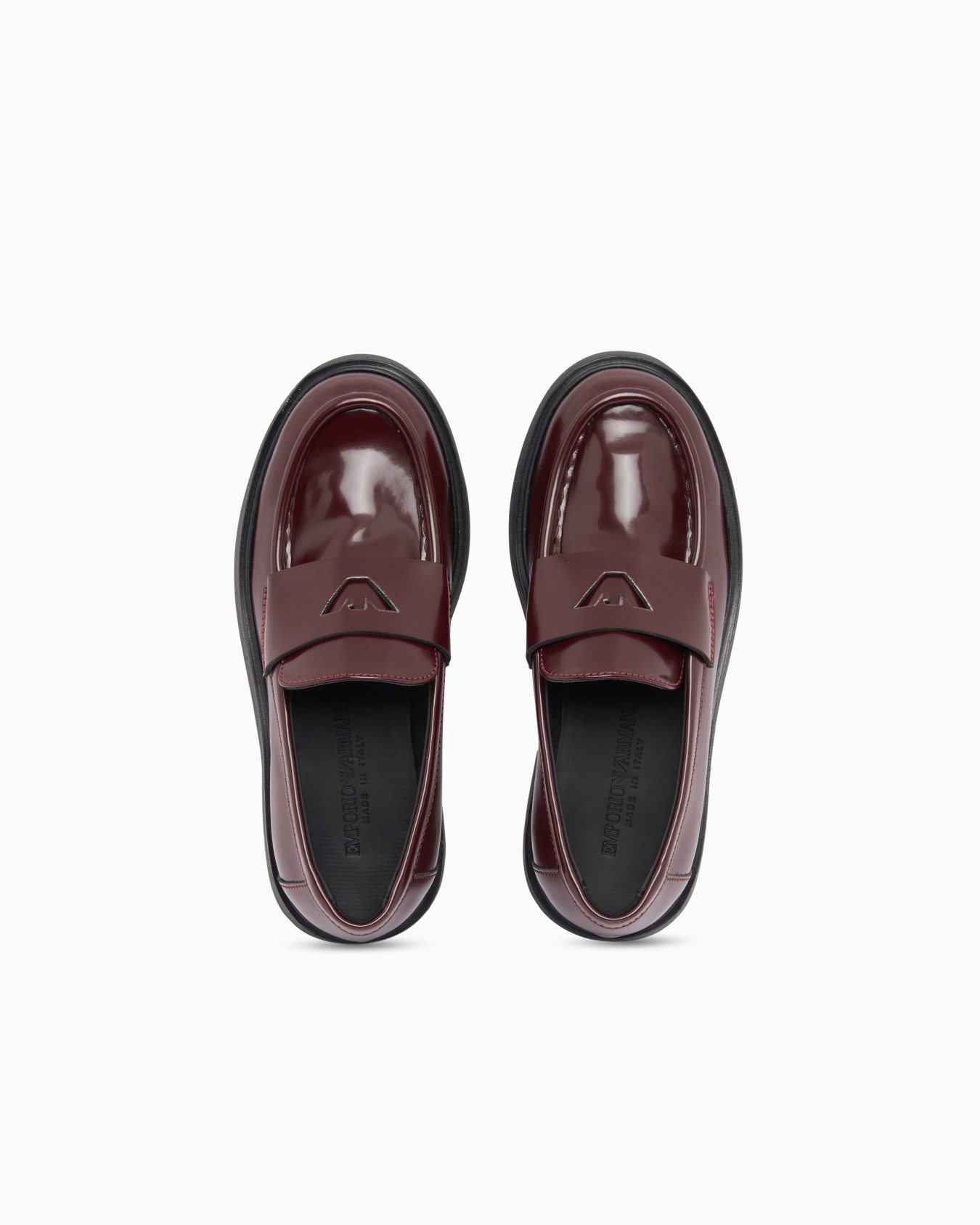 Penny loafers with glossy finish and rubber sole Slide 2