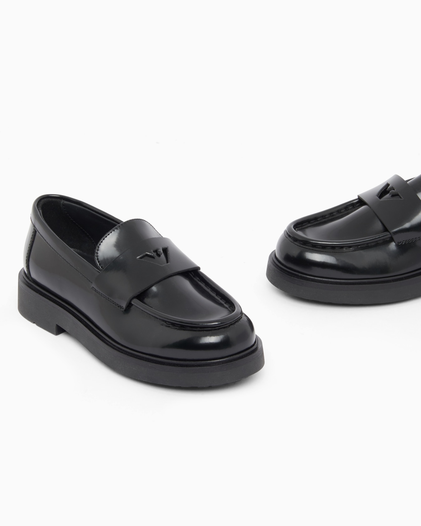 Penny loafers with glossy finish and rubber sole Slide 4