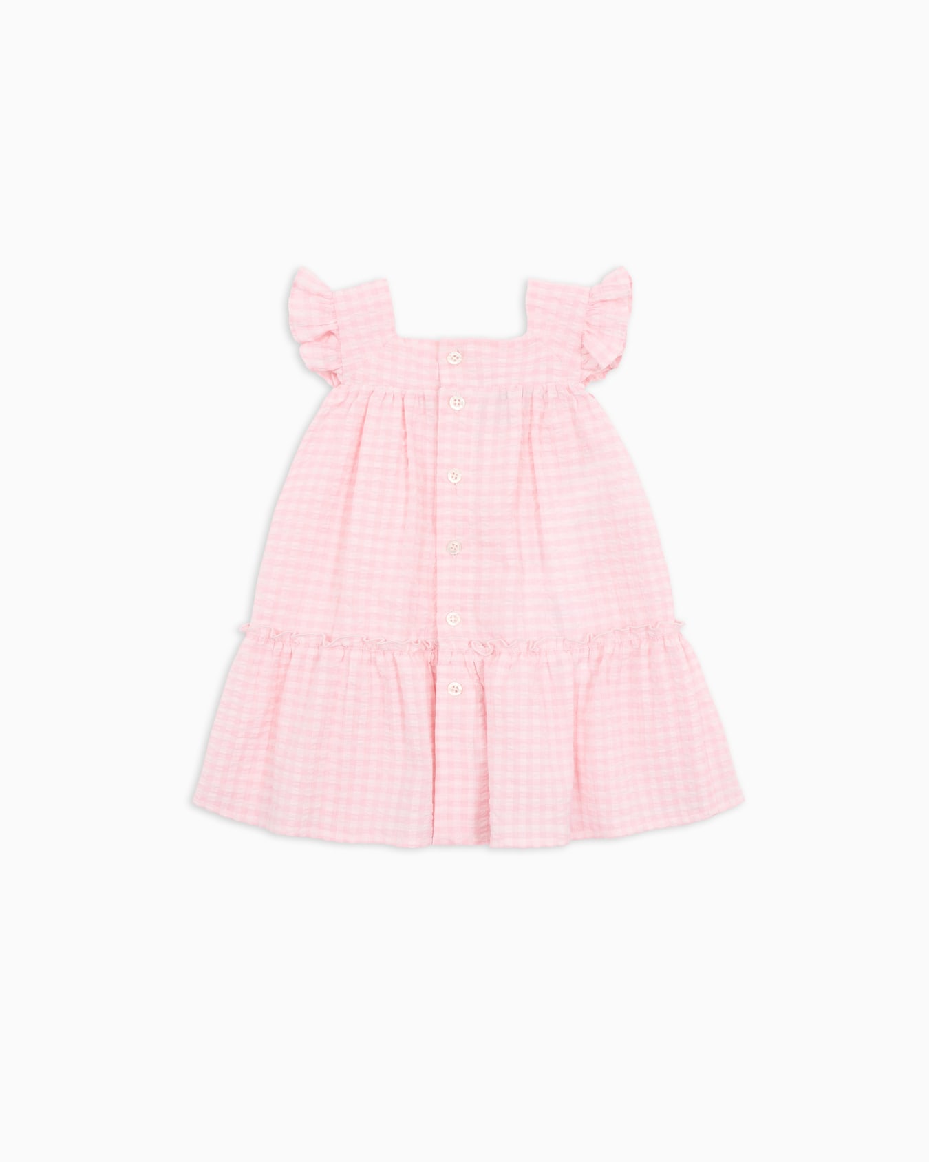 Gingham seersucker cotton dress Slide 2