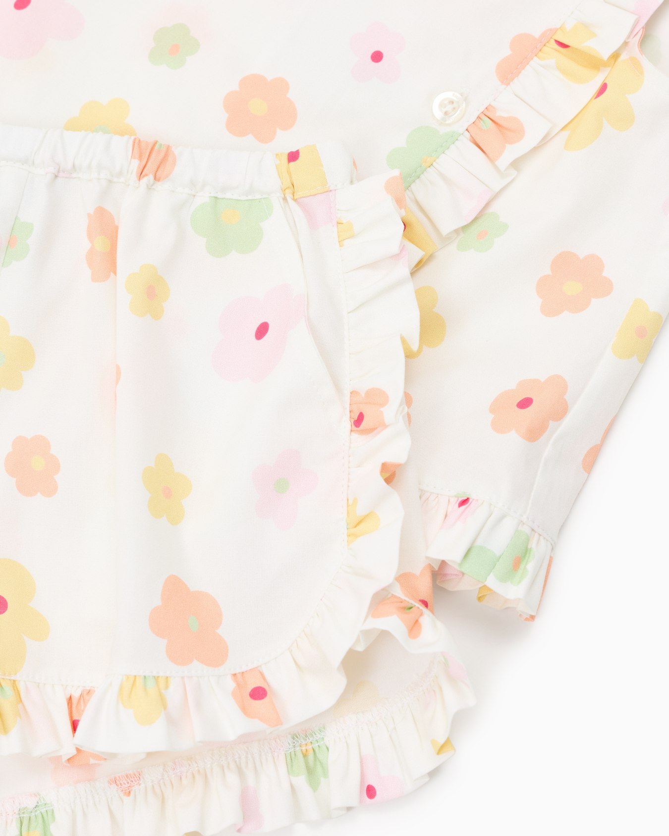 Conjunto de top y pantalones cortos de popelina con estampado integral Diapositiva 1