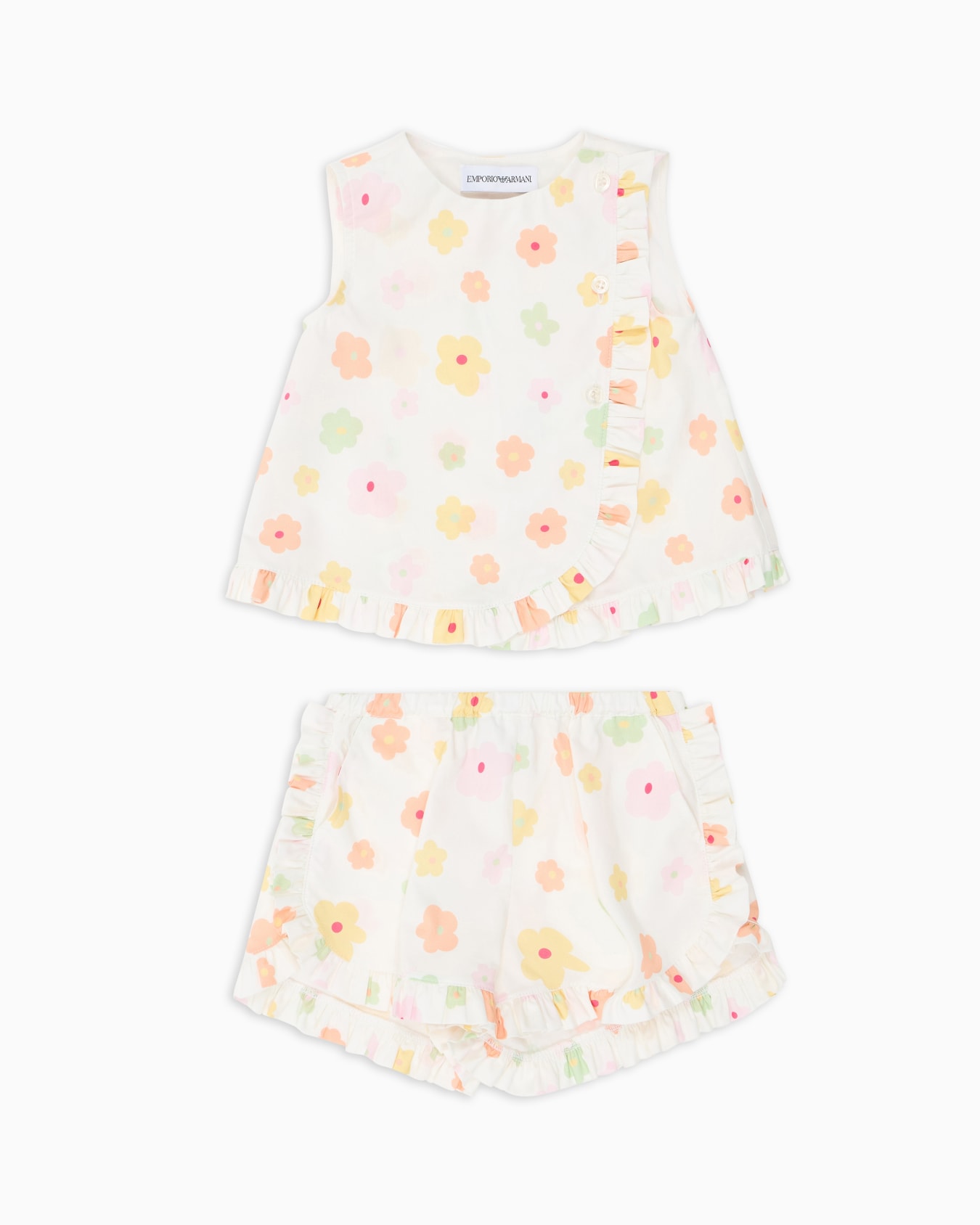 Conjunto de top y pantalones cortos de popelina con estampado integral Diapositiva 0