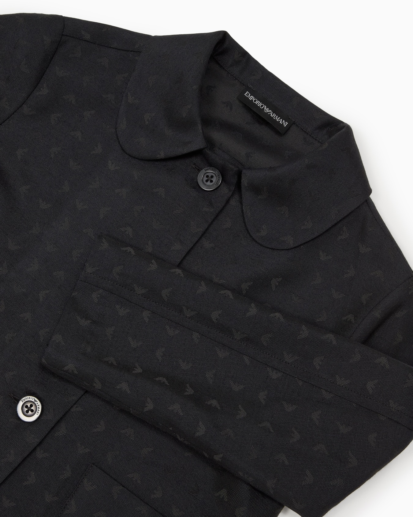 Jacquard jacket with all-over micro eagle Slide 1