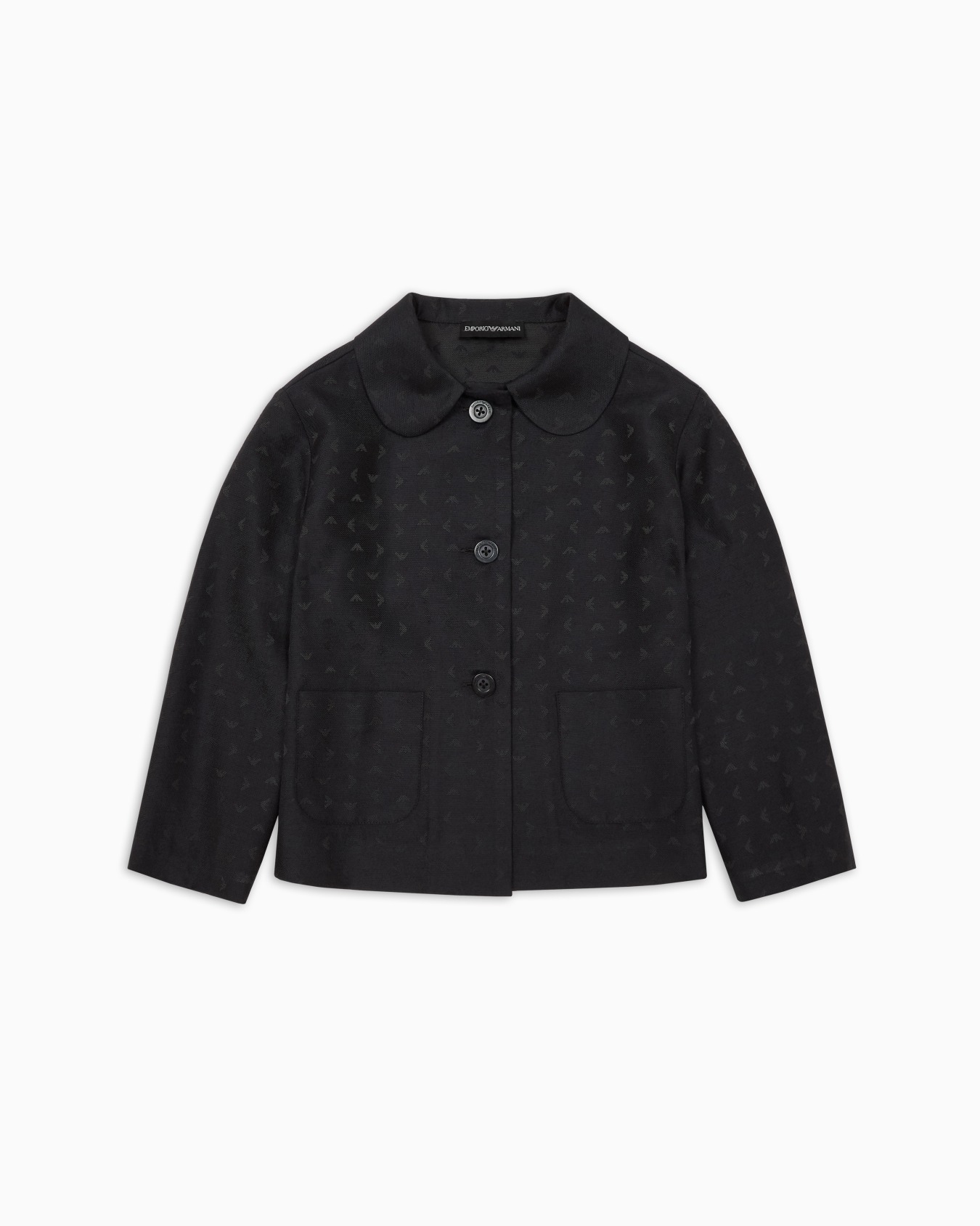 Jacquard jacket with all-over micro eagle Slide 0