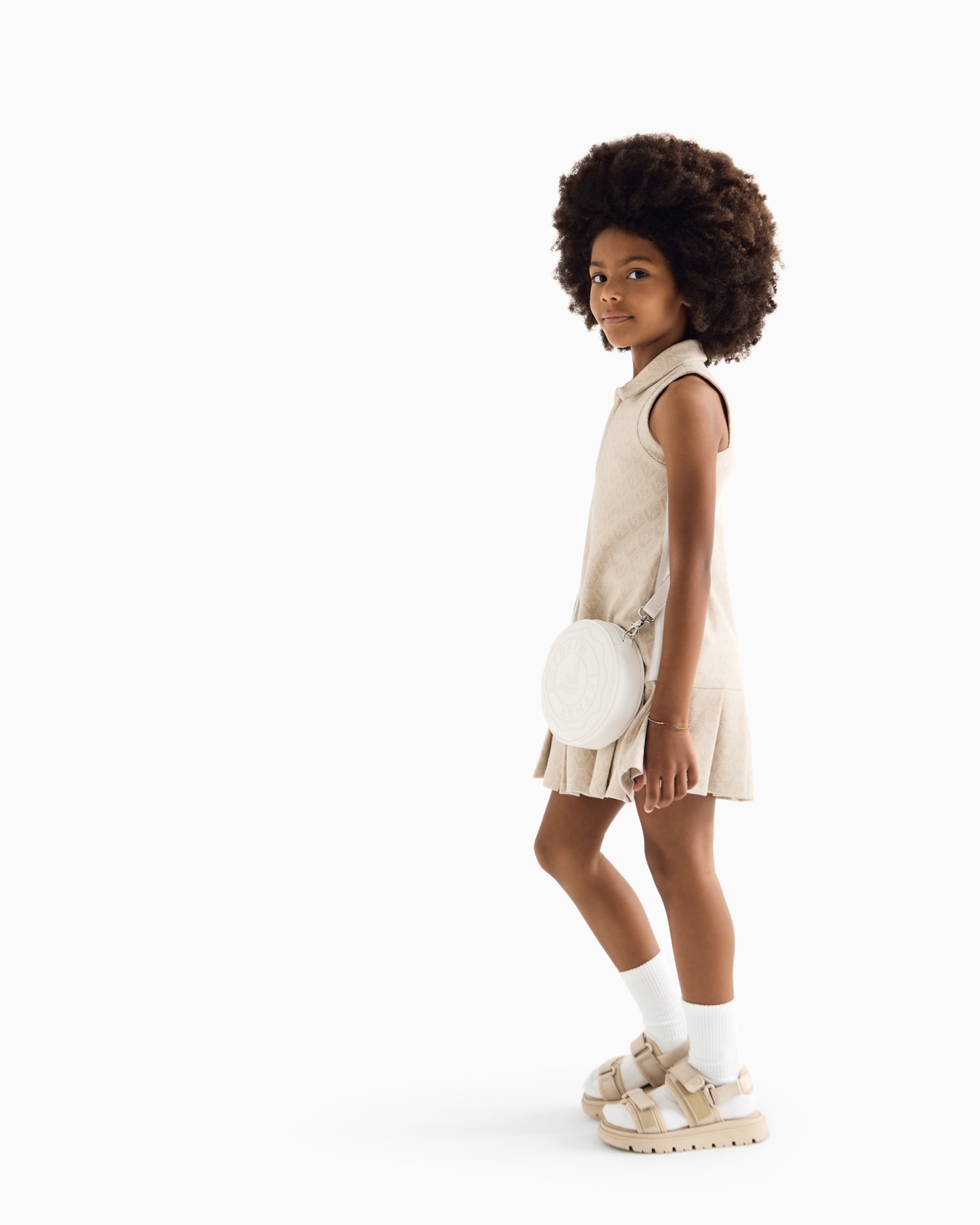 Jacquard jersey dress with all-over eagle Slide 3