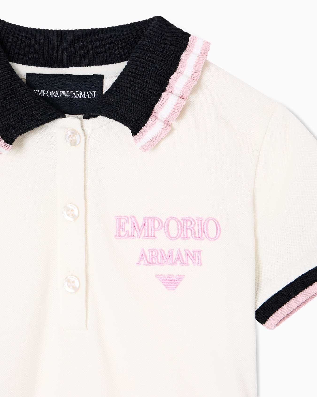 Piqué dress with polo-shirt collar and pleated skirt Slide 1