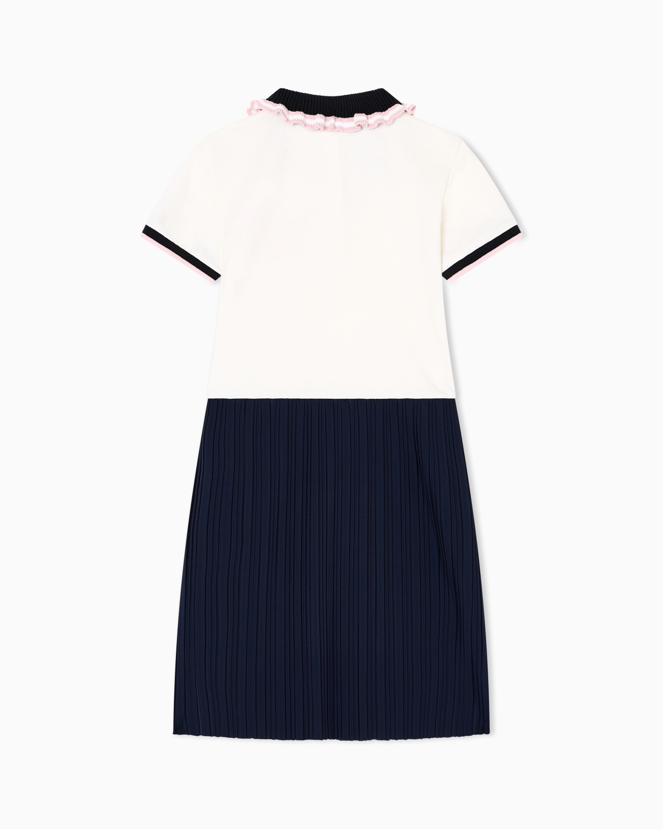 Piqué dress with polo-shirt collar and pleated skirt Slide 2