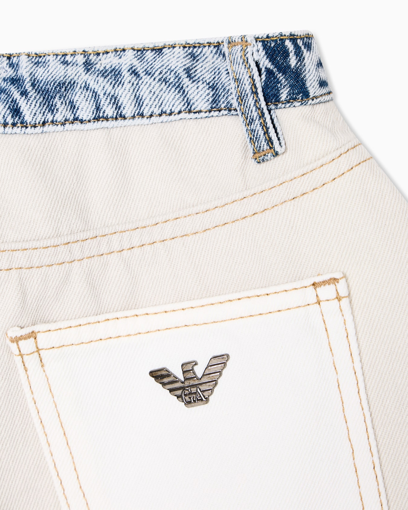 Shorts in denim color block Slide 1