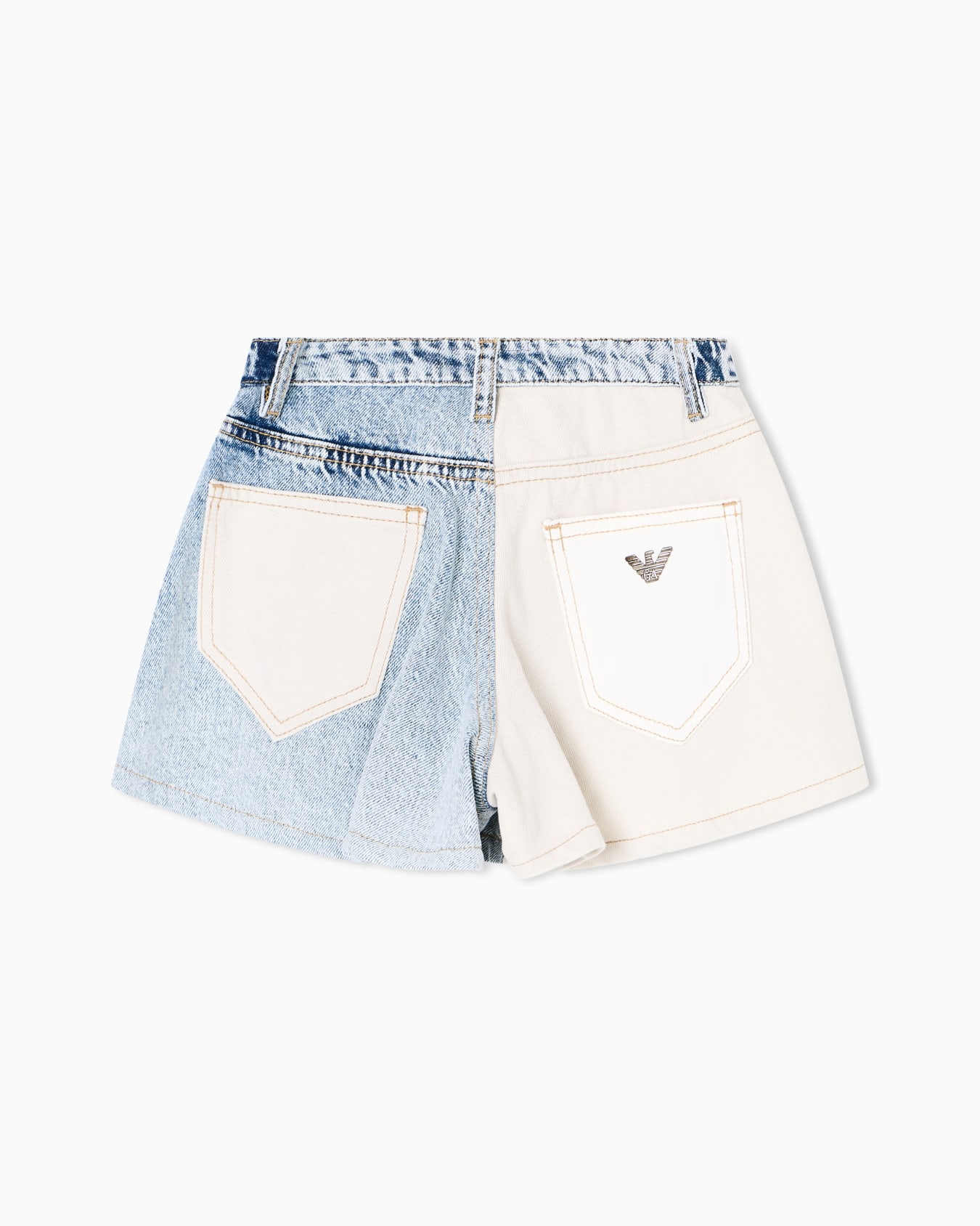 Shorts in denim color block Slide 2