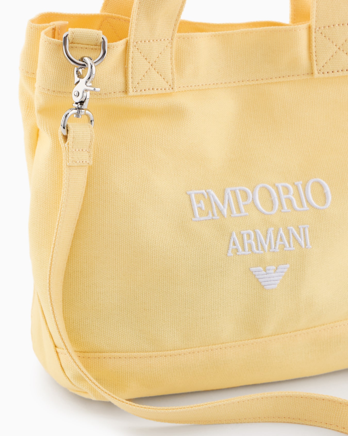Canvas shopper bag with logo embroidery Slide 4