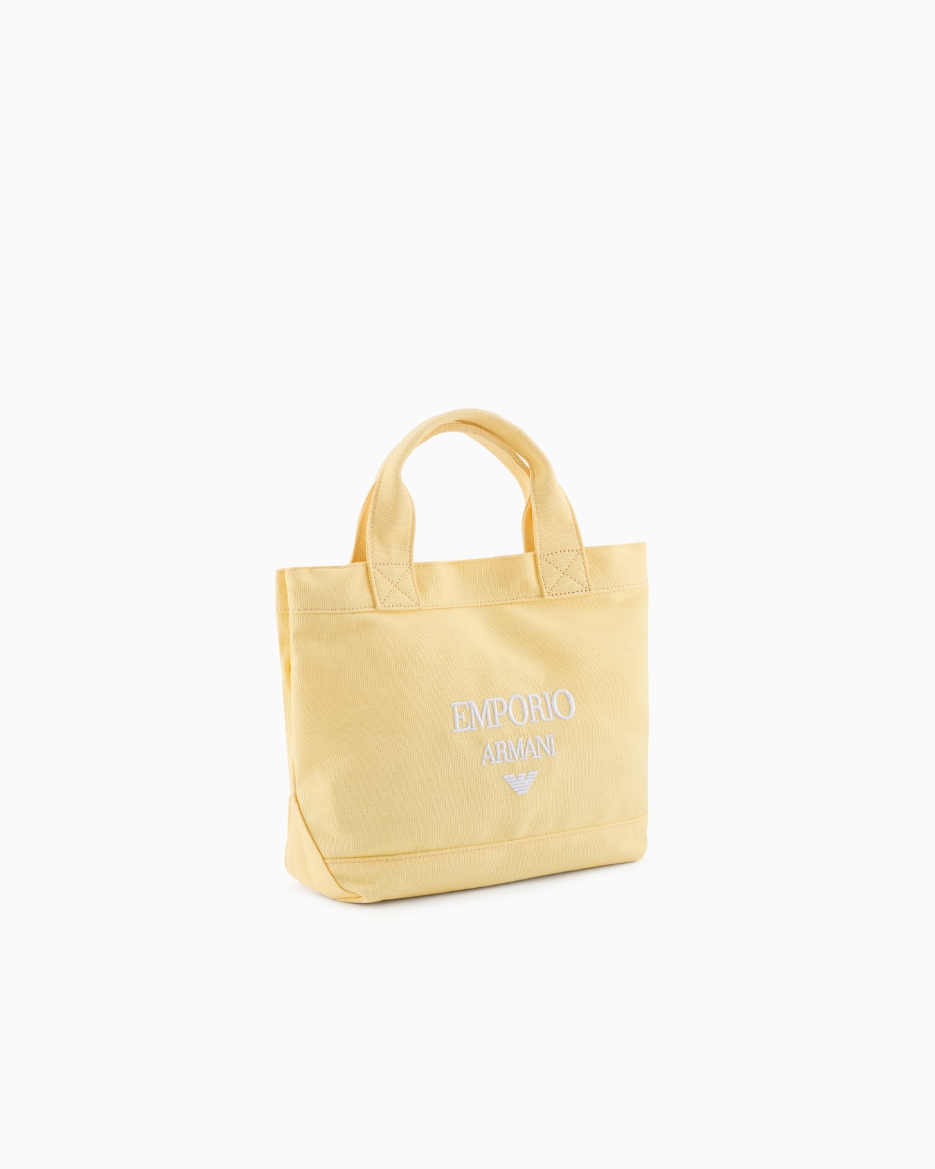 Canvas shopper bag with logo embroidery Slide 1