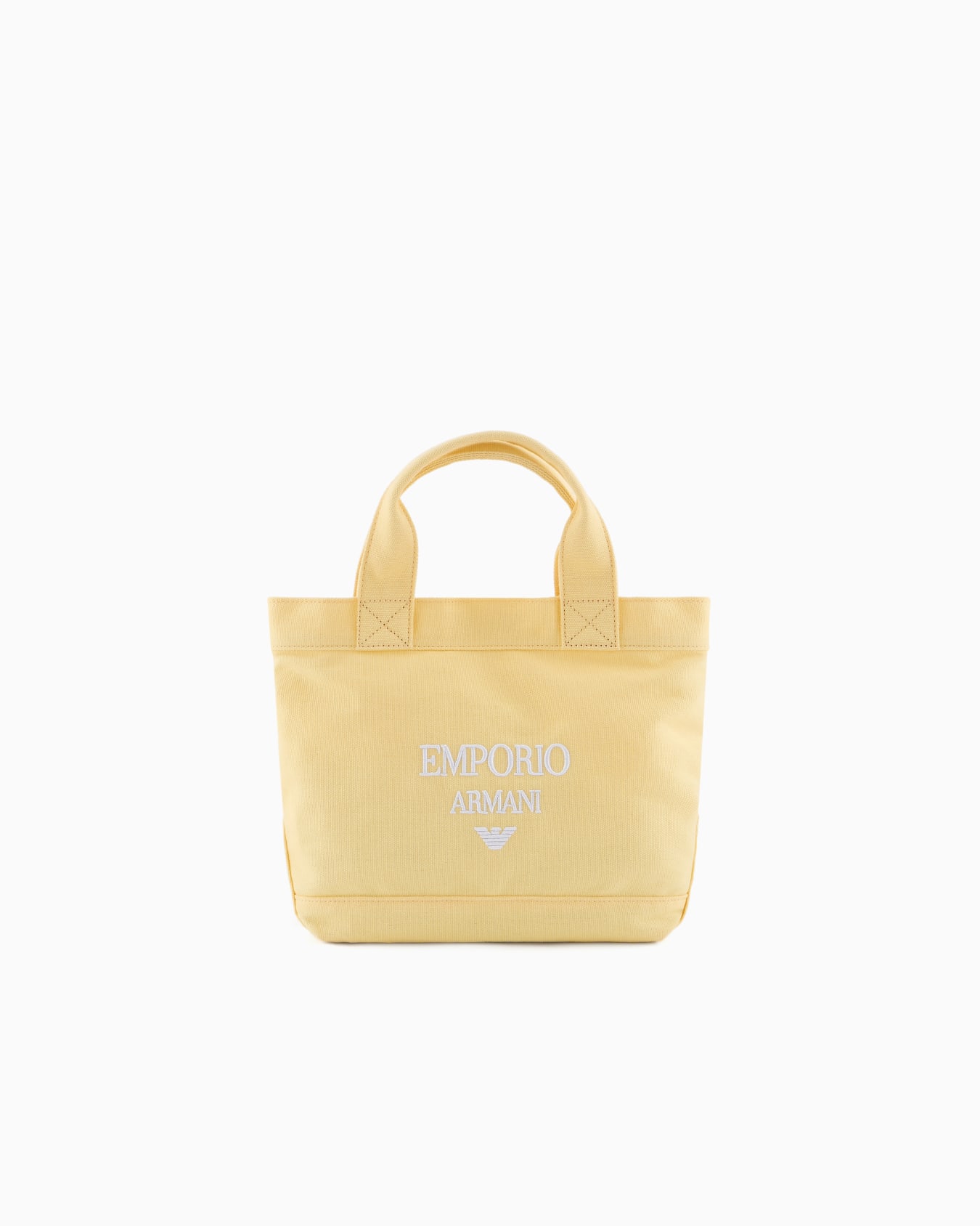 Canvas shopper bag with logo embroidery Slide 0