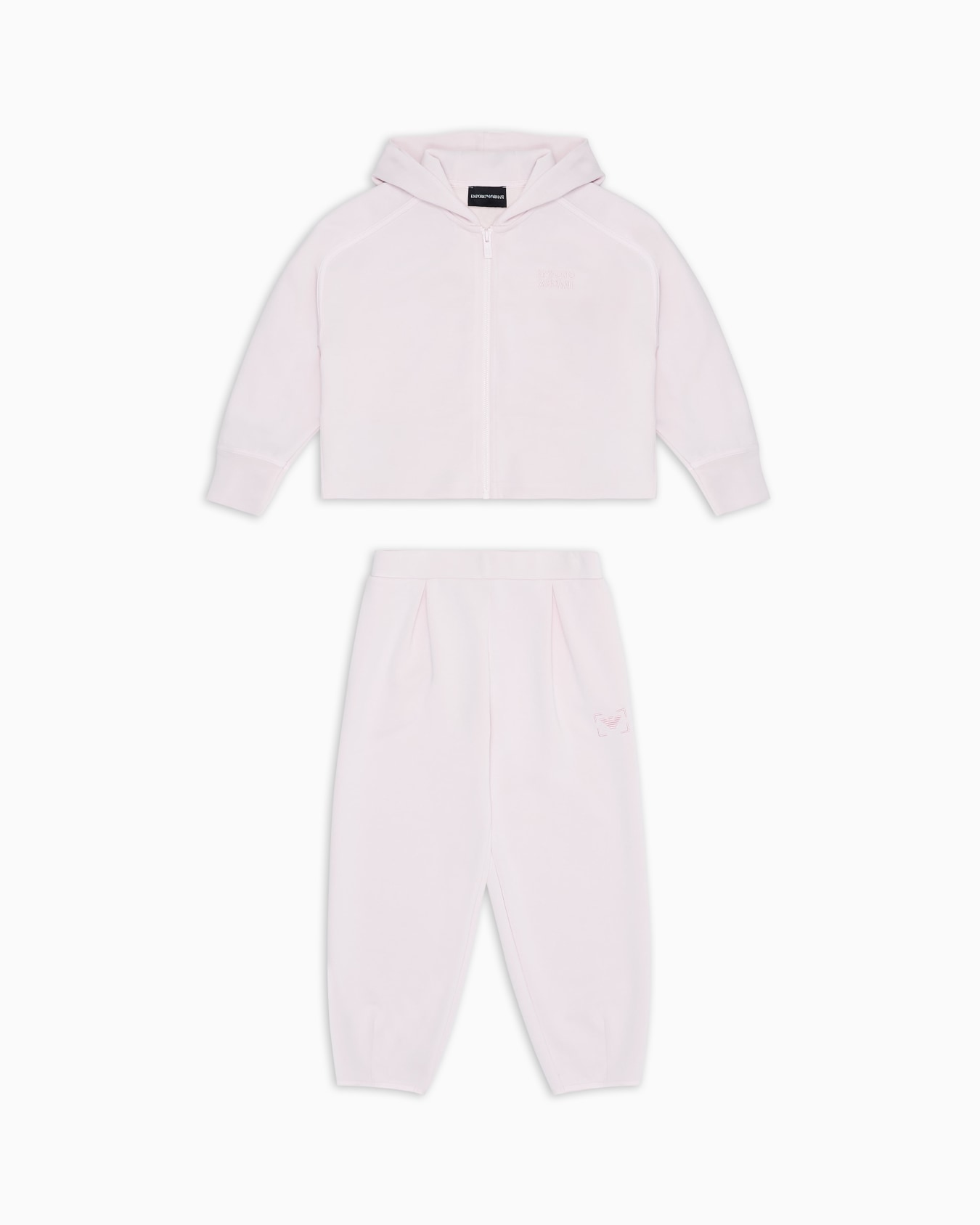 Trainingsanzug mit Sweatshirt mit Reißverschluss und Kapuze aus Jersey mit Cupro-Haptik Folie 0