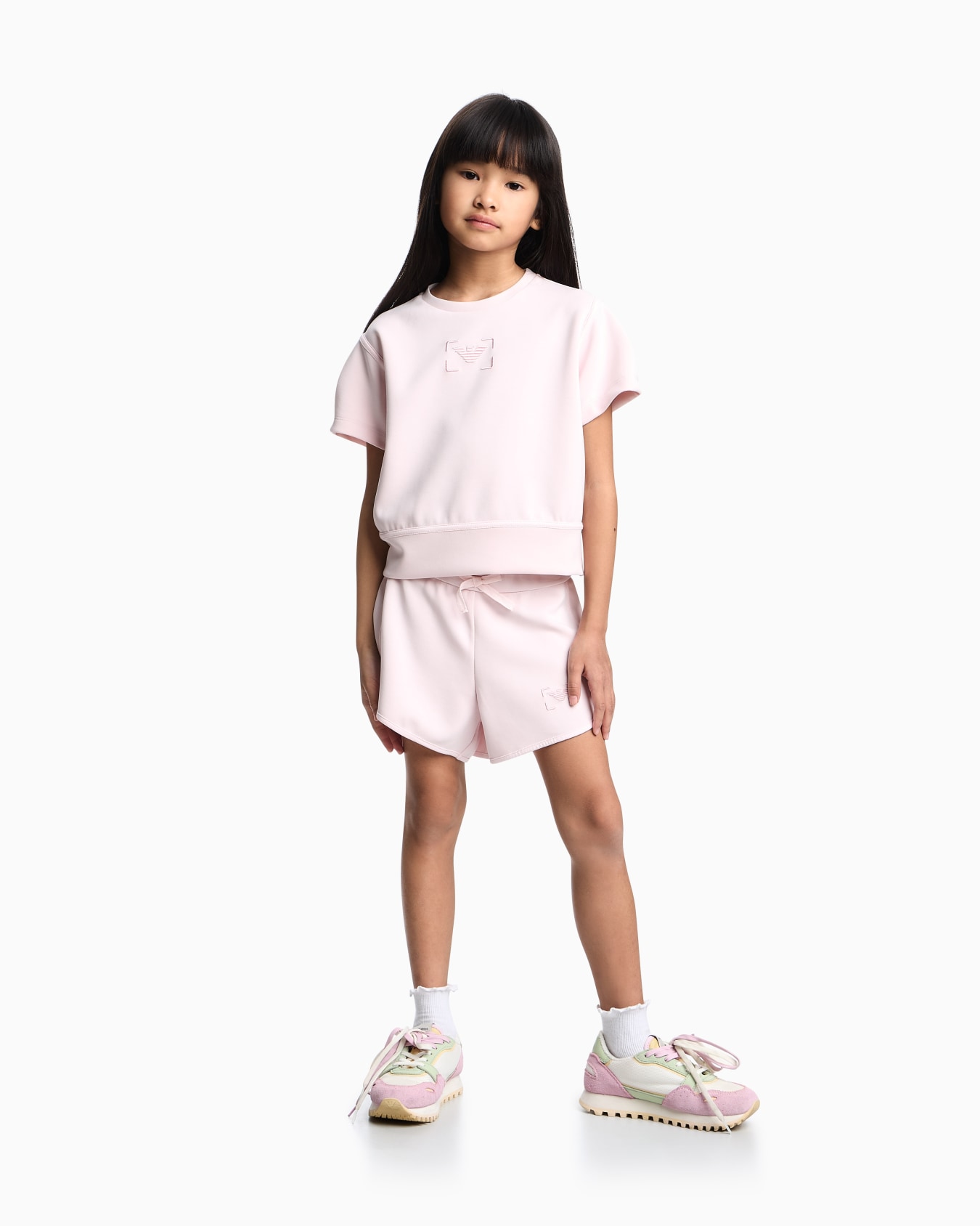 Short-sleeved sweatshirt in cupro-touch jersey Slide 3