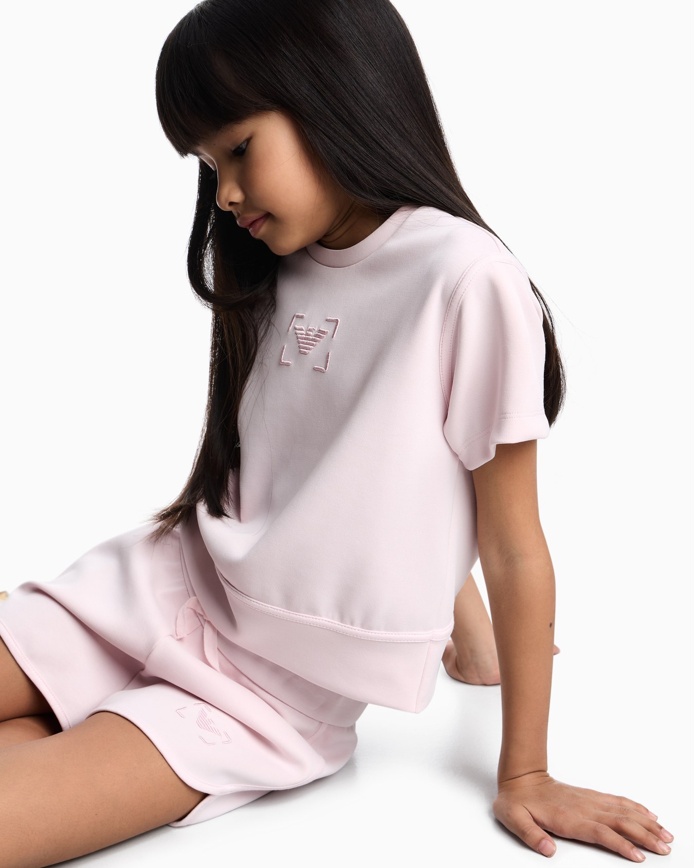 Short-sleeved sweatshirt in cupro-touch jersey Slide 5