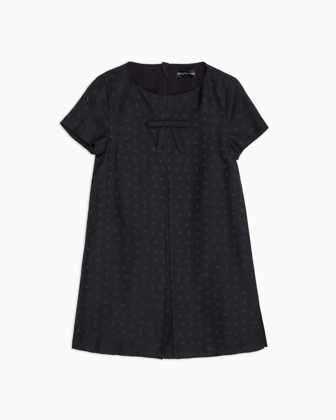 Dress with all-over micro eagle embroidery  Slide 0