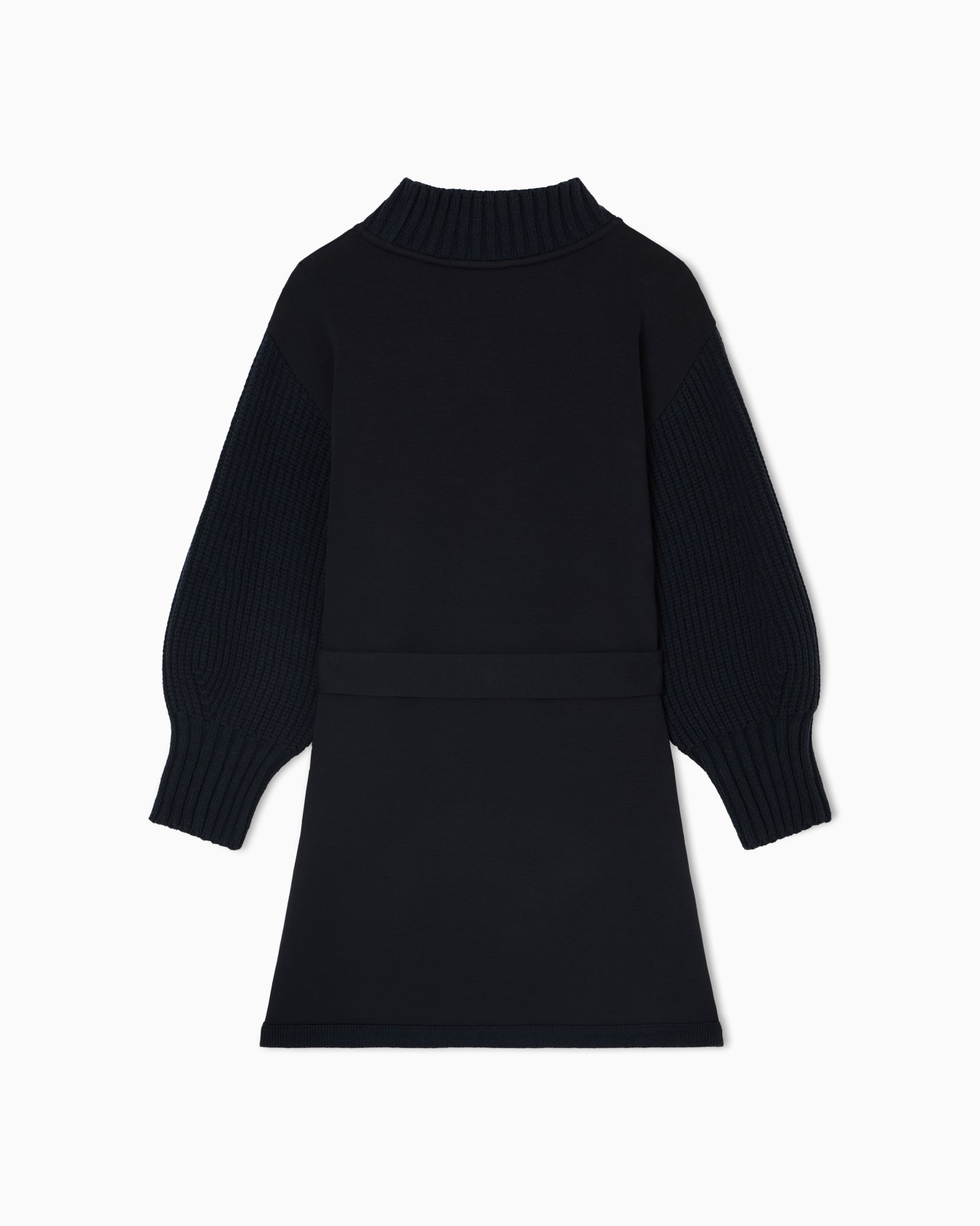 Double jersey dress with knit sleeves Slide 2