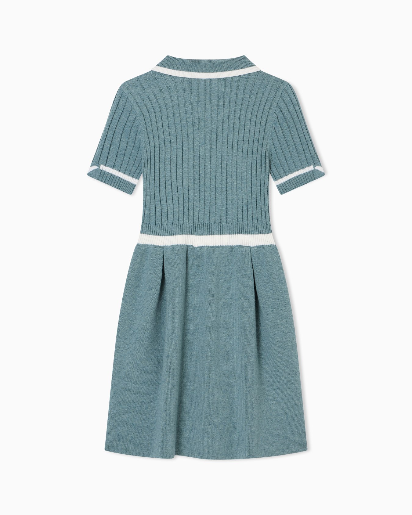 Abito collo polo in maglia misto lana Slide 2