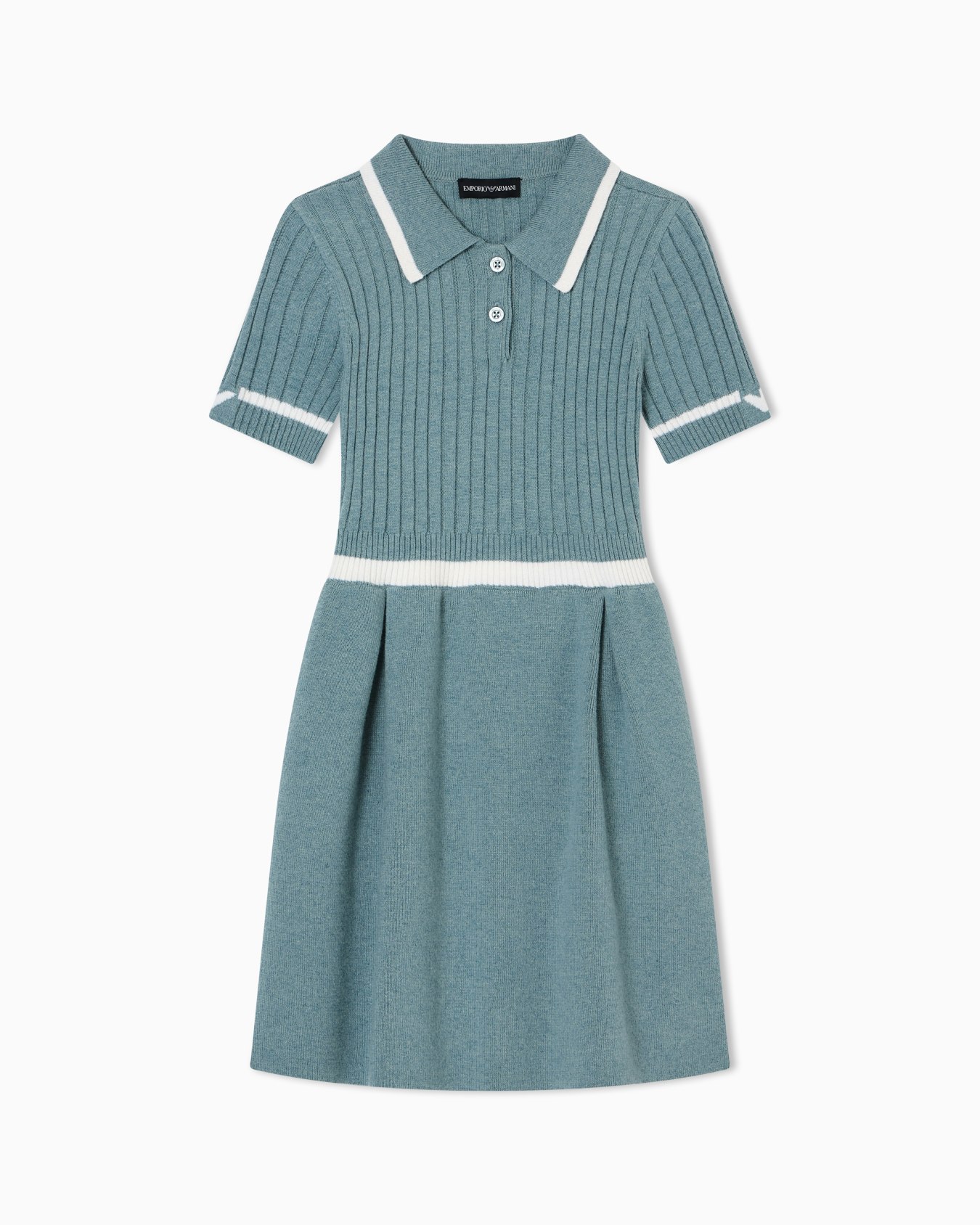Abito collo polo in maglia misto lana Slide 0