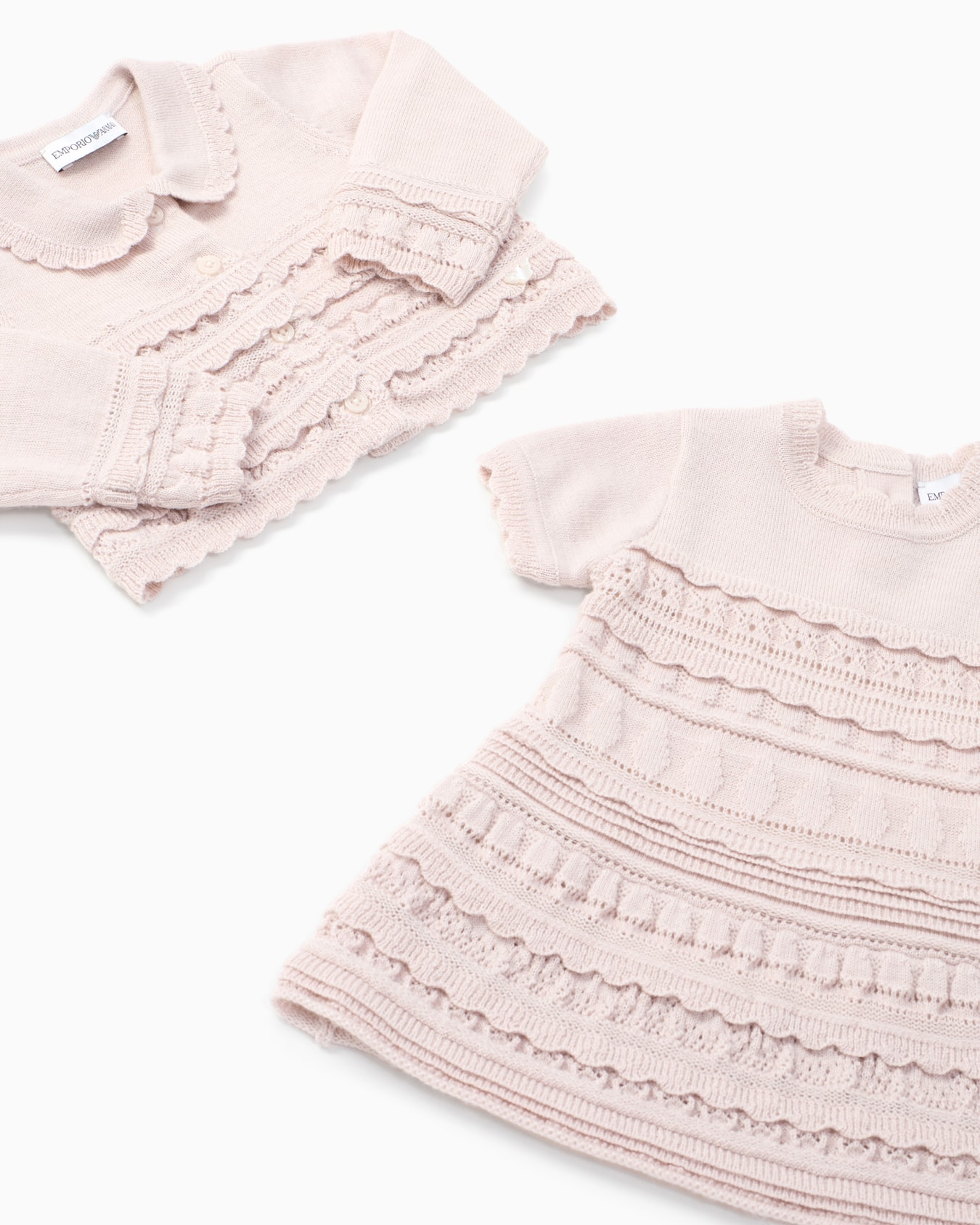 Wool-blend knit dress with micro ruffles Slide 3