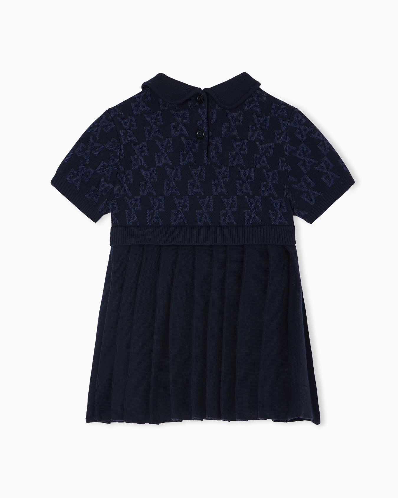 Knit dress with all-over EA logo jacquard Slide 2