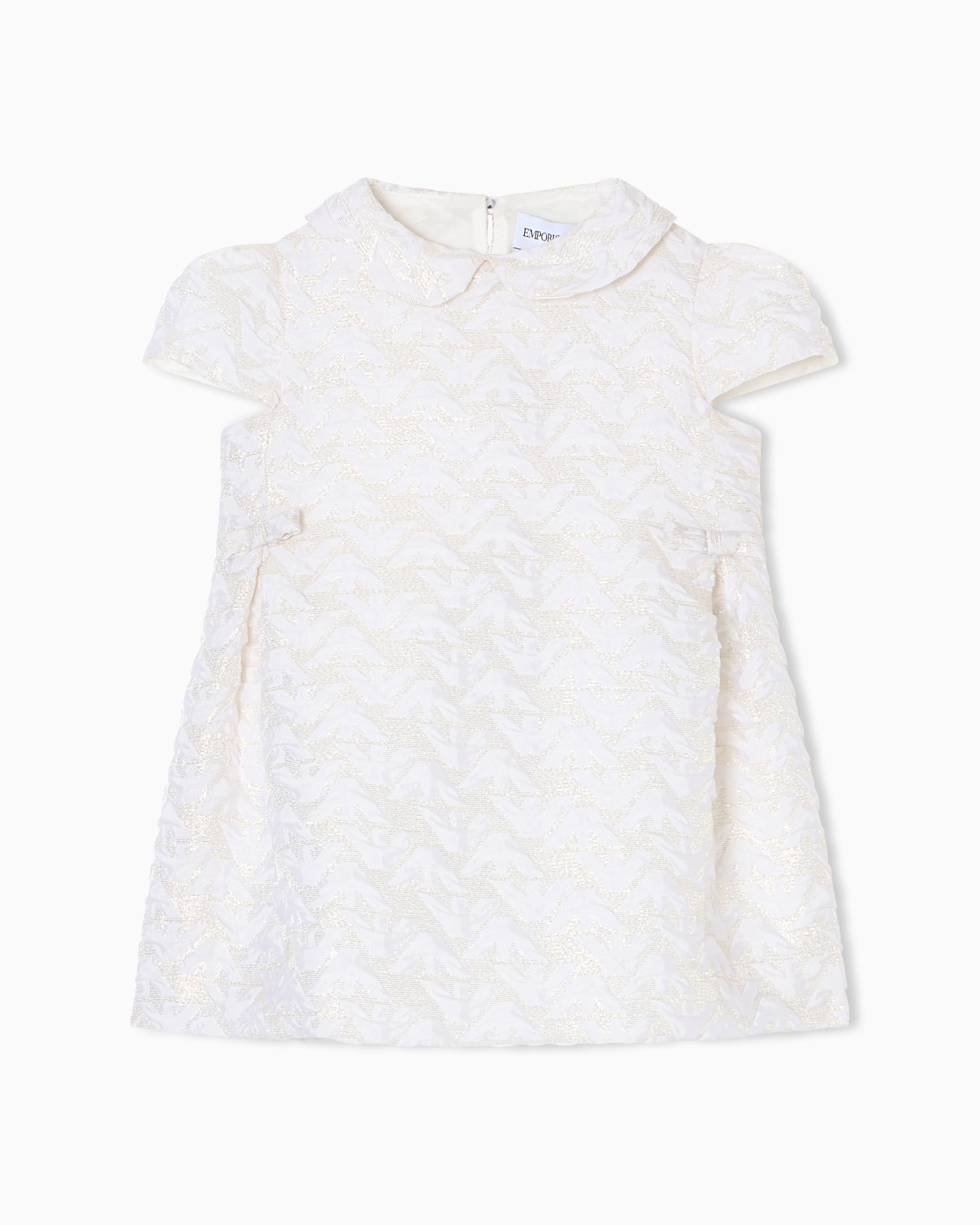 Holiday capsule collection quilted eagle lamé dress Slide 0