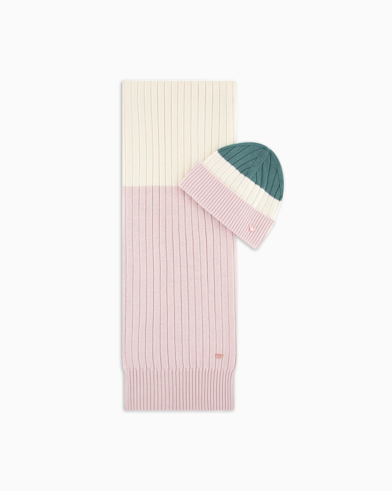 Virgin wool-blend beanie and scarf set Slide 0
