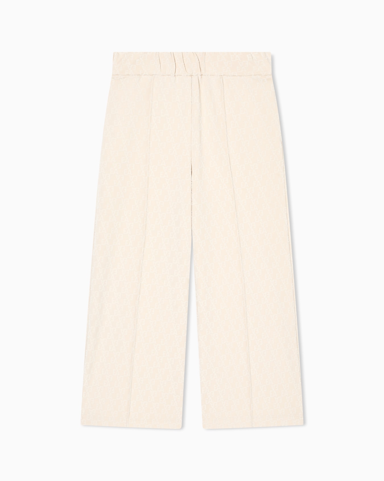 Interlock jersey trousers with all-over flocked EA logo Slide 0