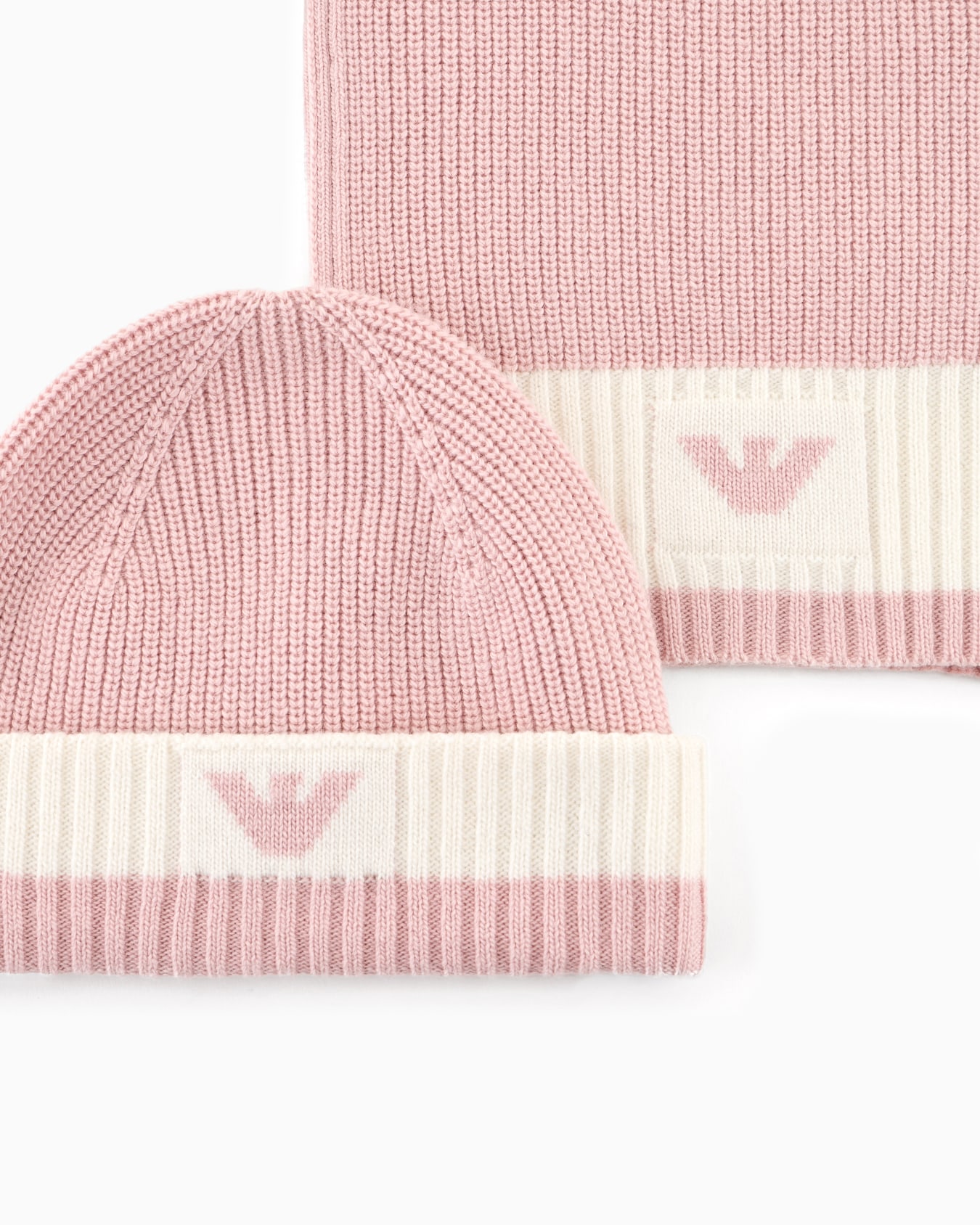 Ensemble bonnet et écharpe en mélange de laine Diapositive 1