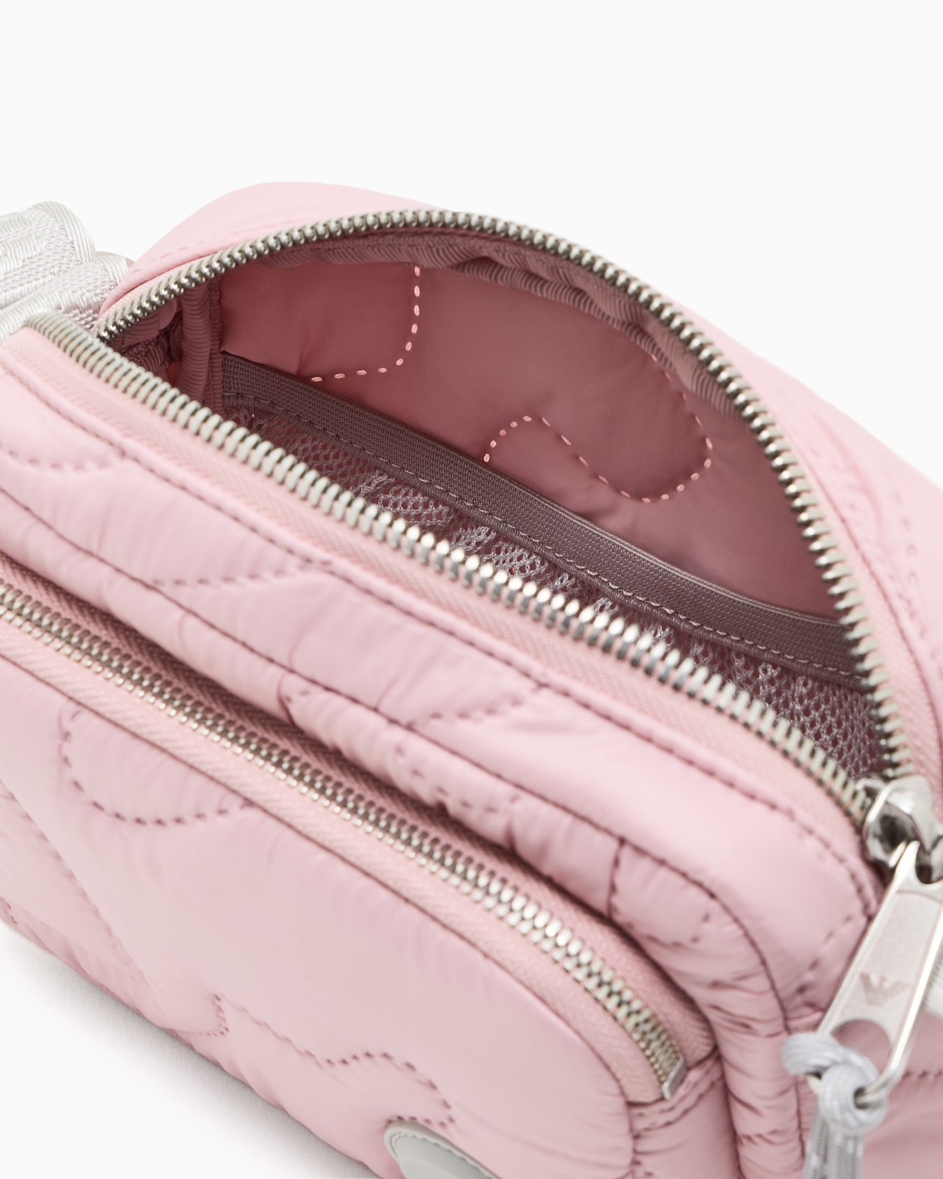 Borsa a tracolla in nylon con ricami effetto matelassé 3D Slide 3