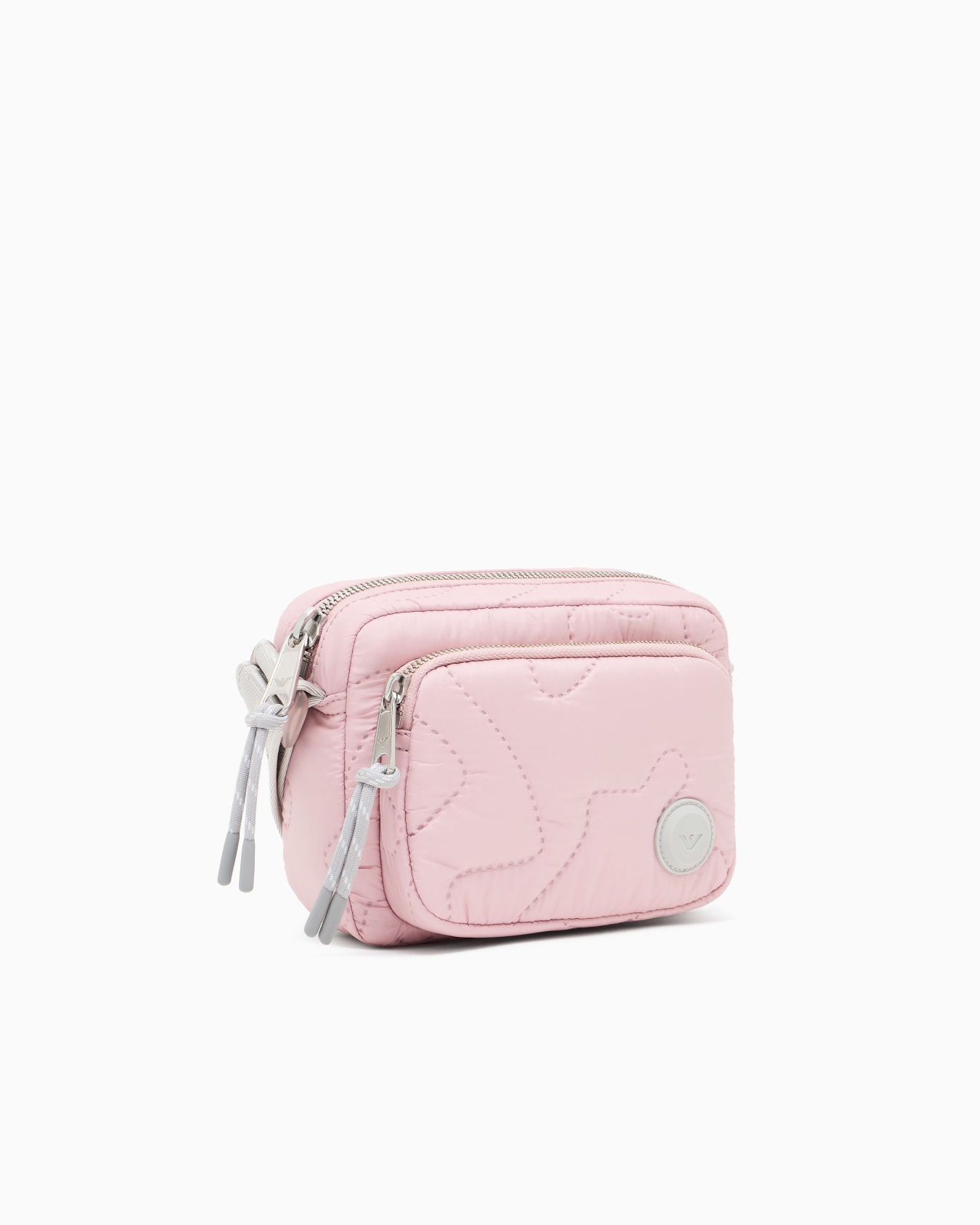 Borsa a tracolla in nylon con ricami effetto matelassé 3D Slide 1