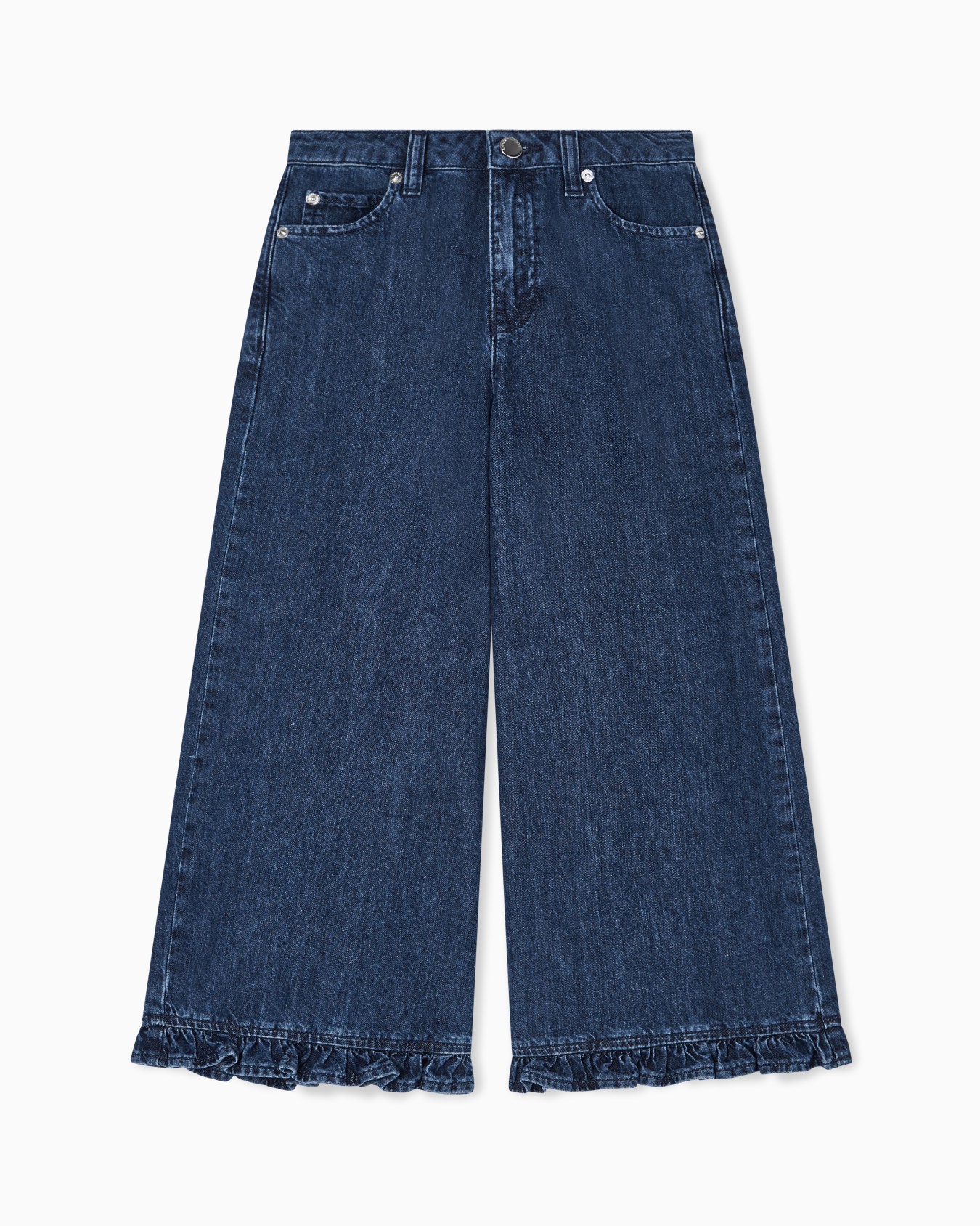Denim jeans with ruffles Slide 0