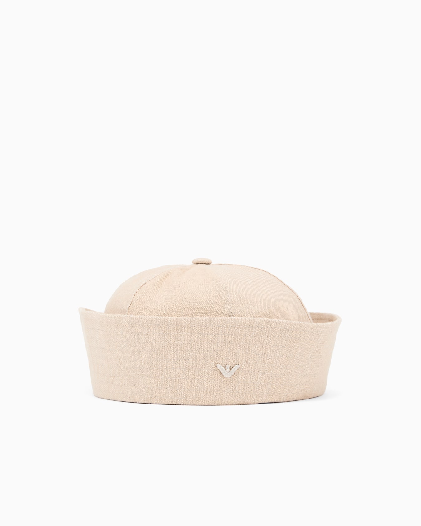 Sailor hat in denim-effect linen blend Diapositive 0