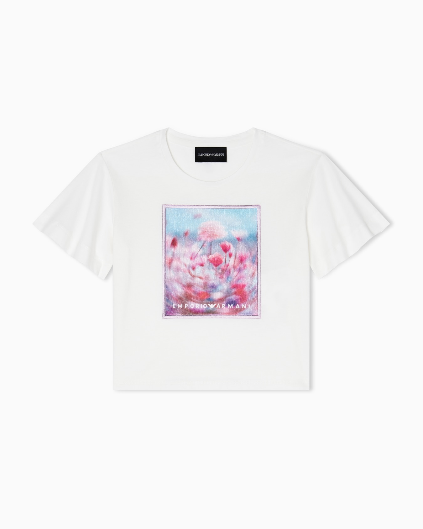 T-shirt in jersey stampa fiori Slide 0