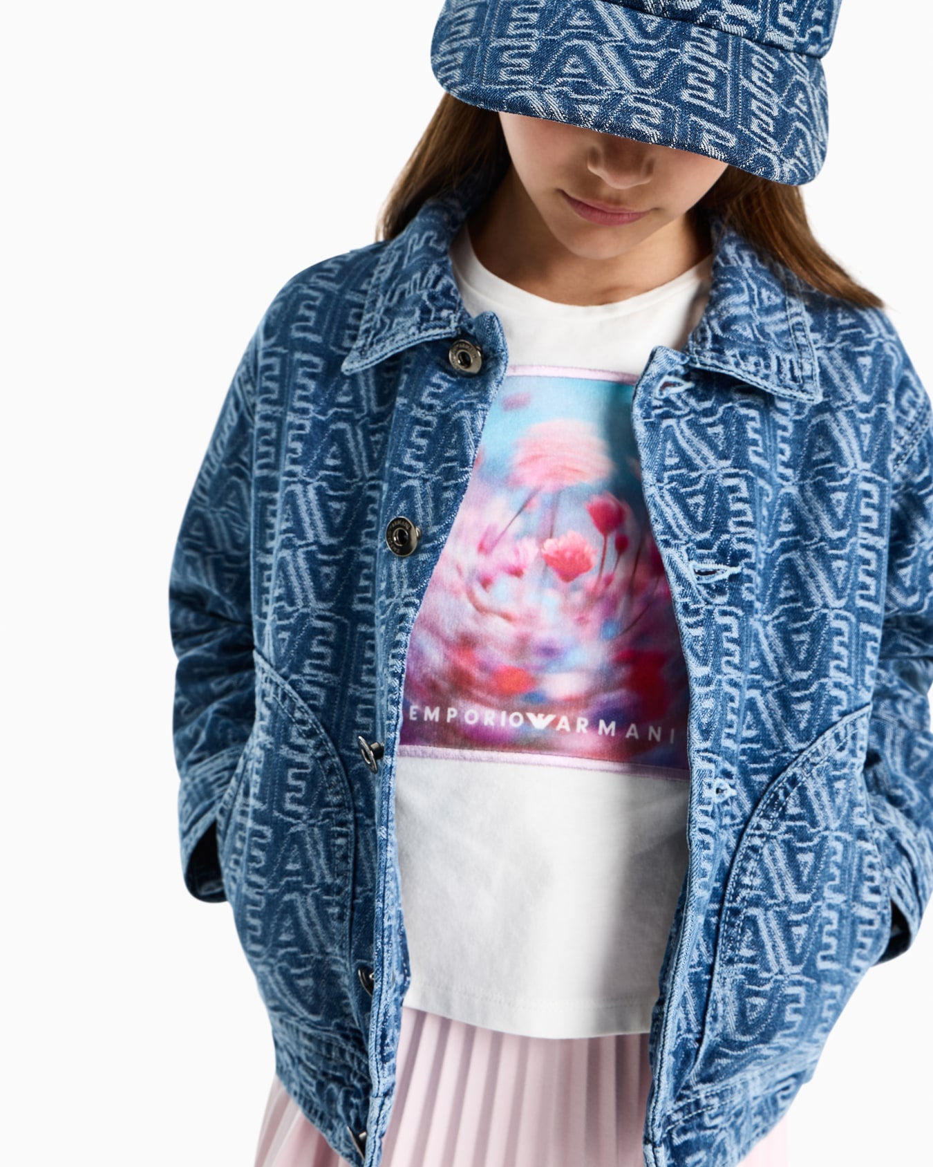 T-shirt in jersey stampa fiori Slide 3