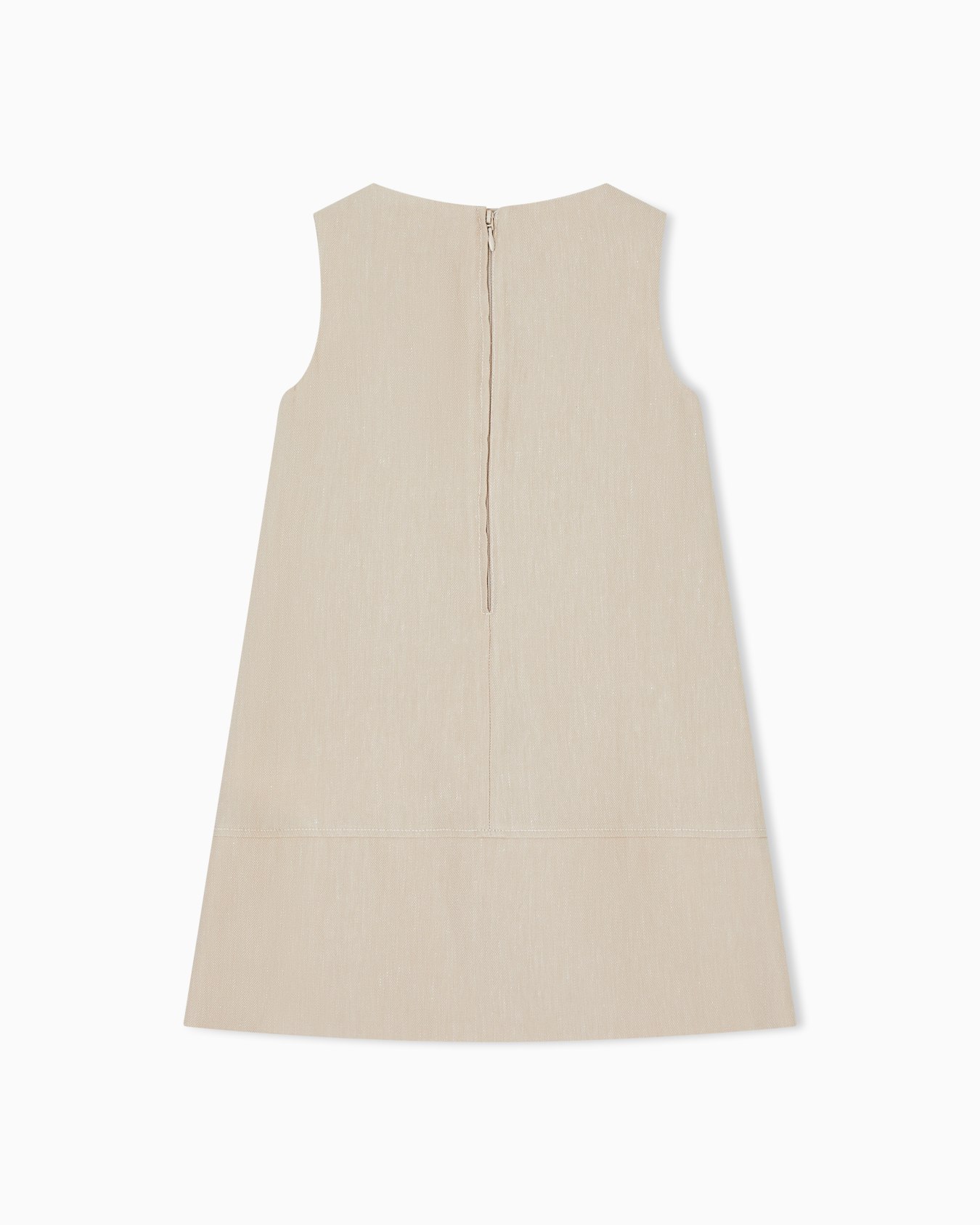 Denim-effect linen-blend dress Slide 2