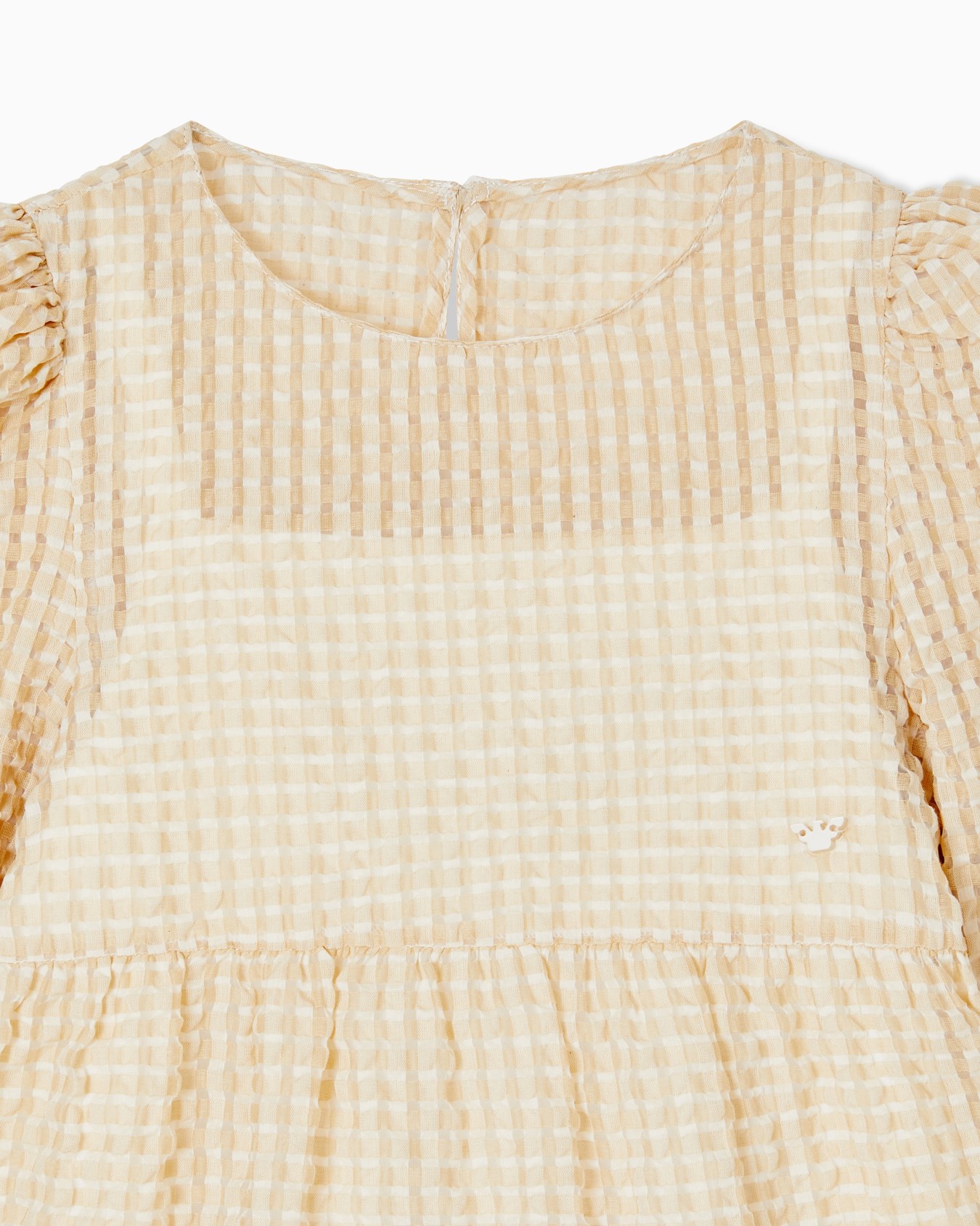 Gingham-motif jacquard dress Slide 1