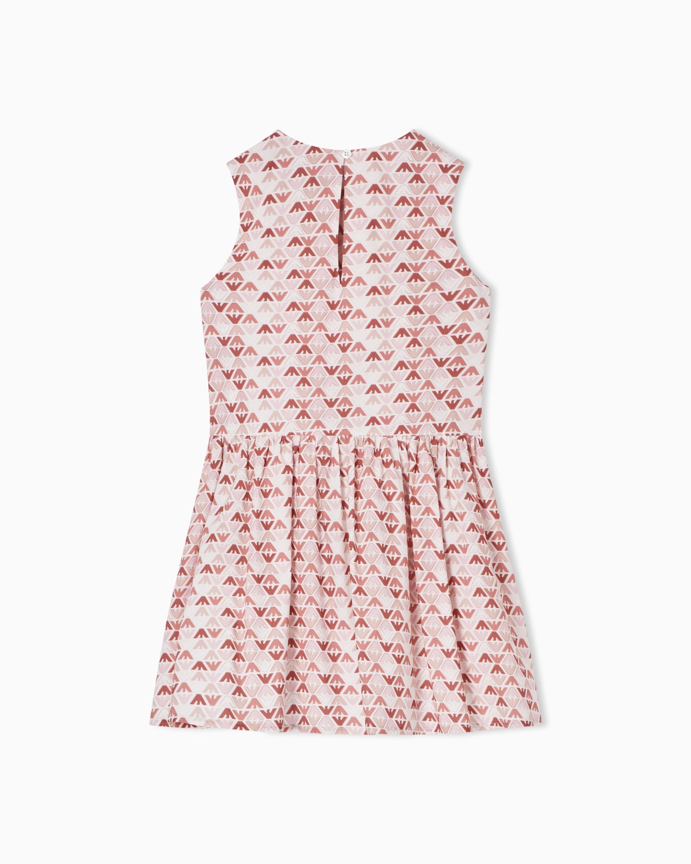 Sleeveless dress in all-over print poplin Slide 2