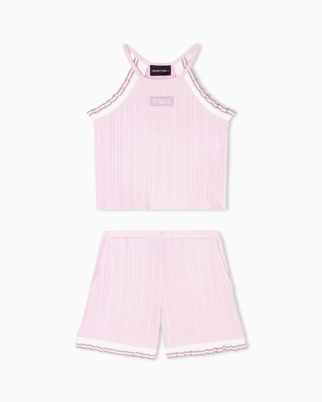 Ribbed knit top and shorts set Slide 0