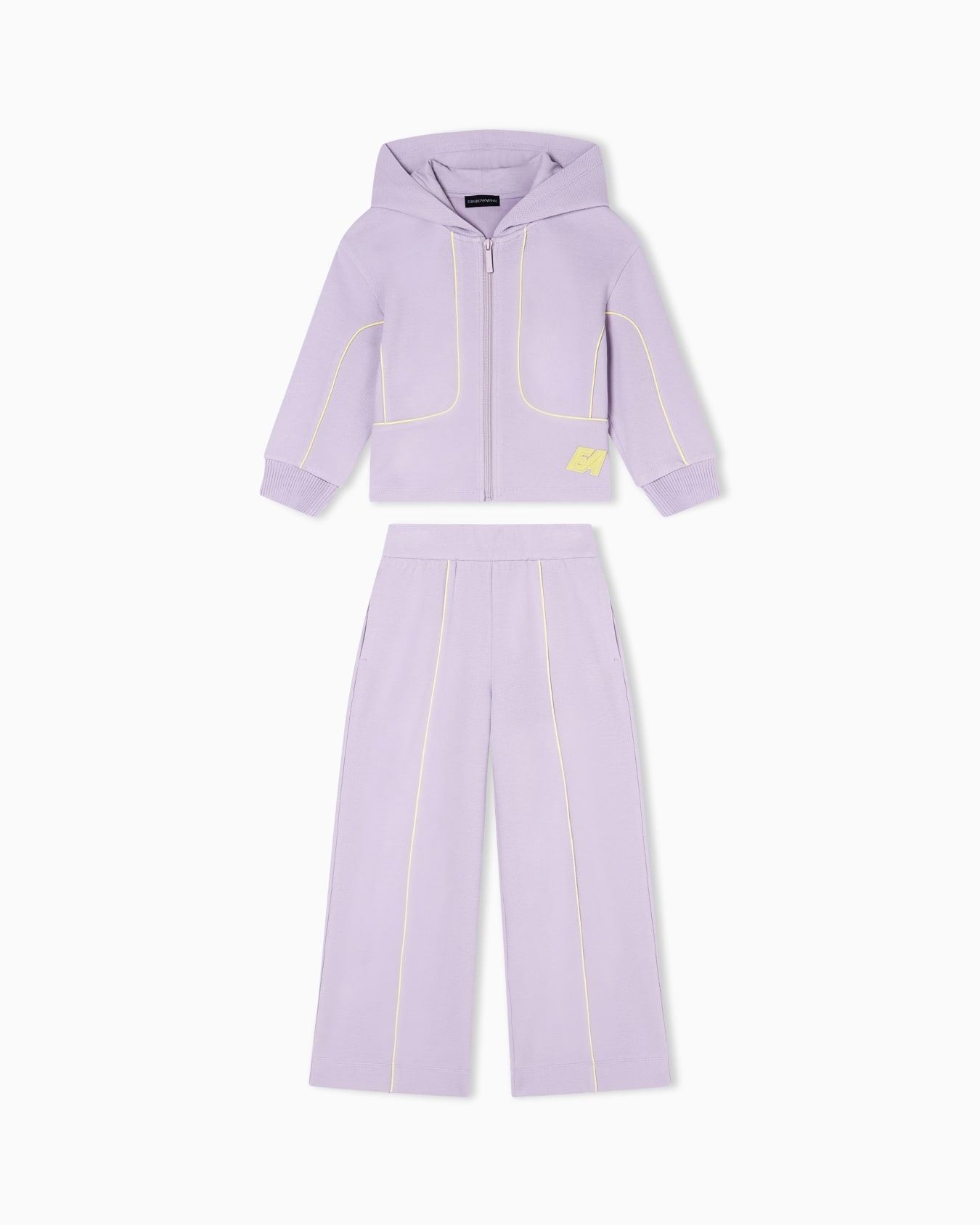 Double-jersey piqué sweatshirt and trousers set Slide 0