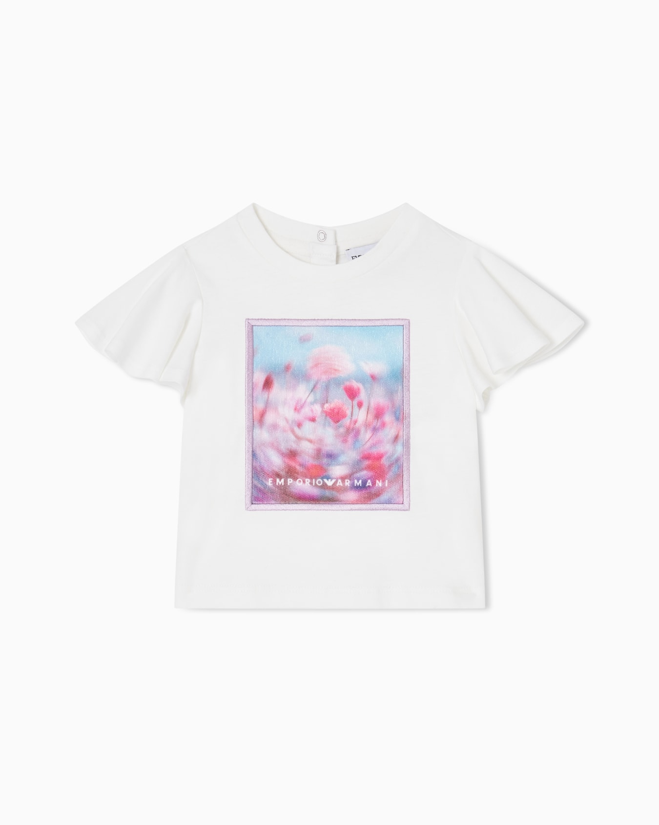 T-shirt in jersey stampa orchidee Slide 0