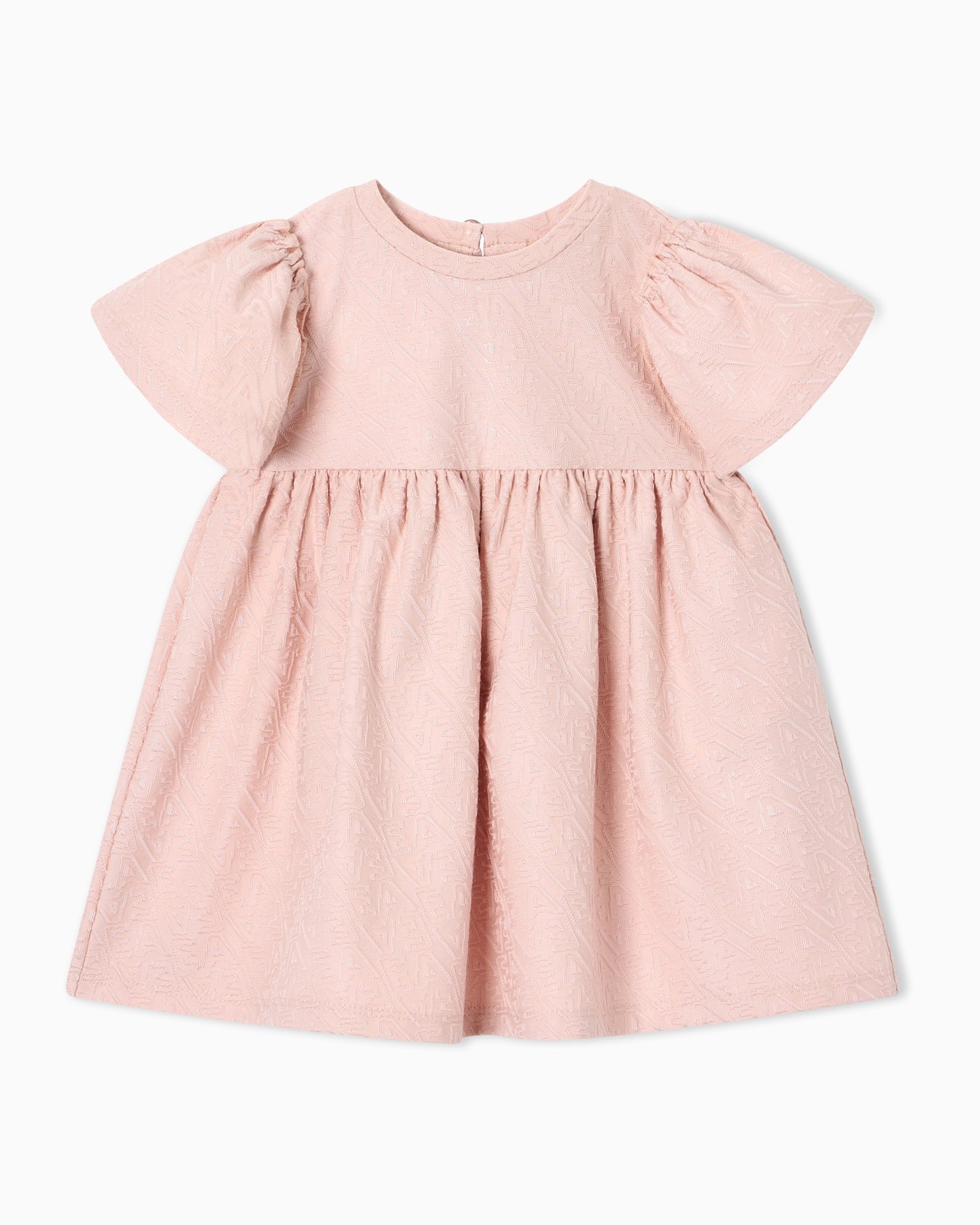 Jersey interlock dress with logo lettering jacquard Slide 0