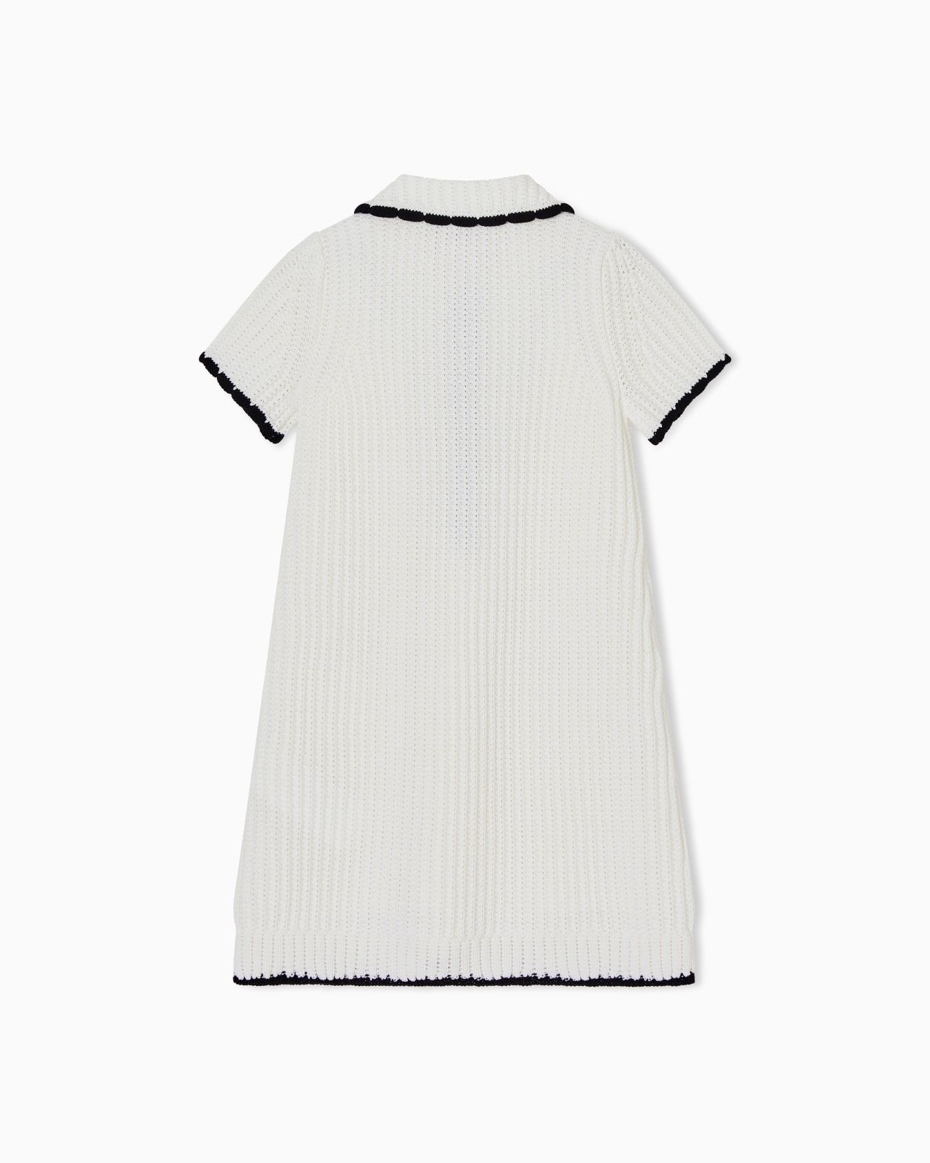 Ribbed knit dress with gold buttons スライドする 2