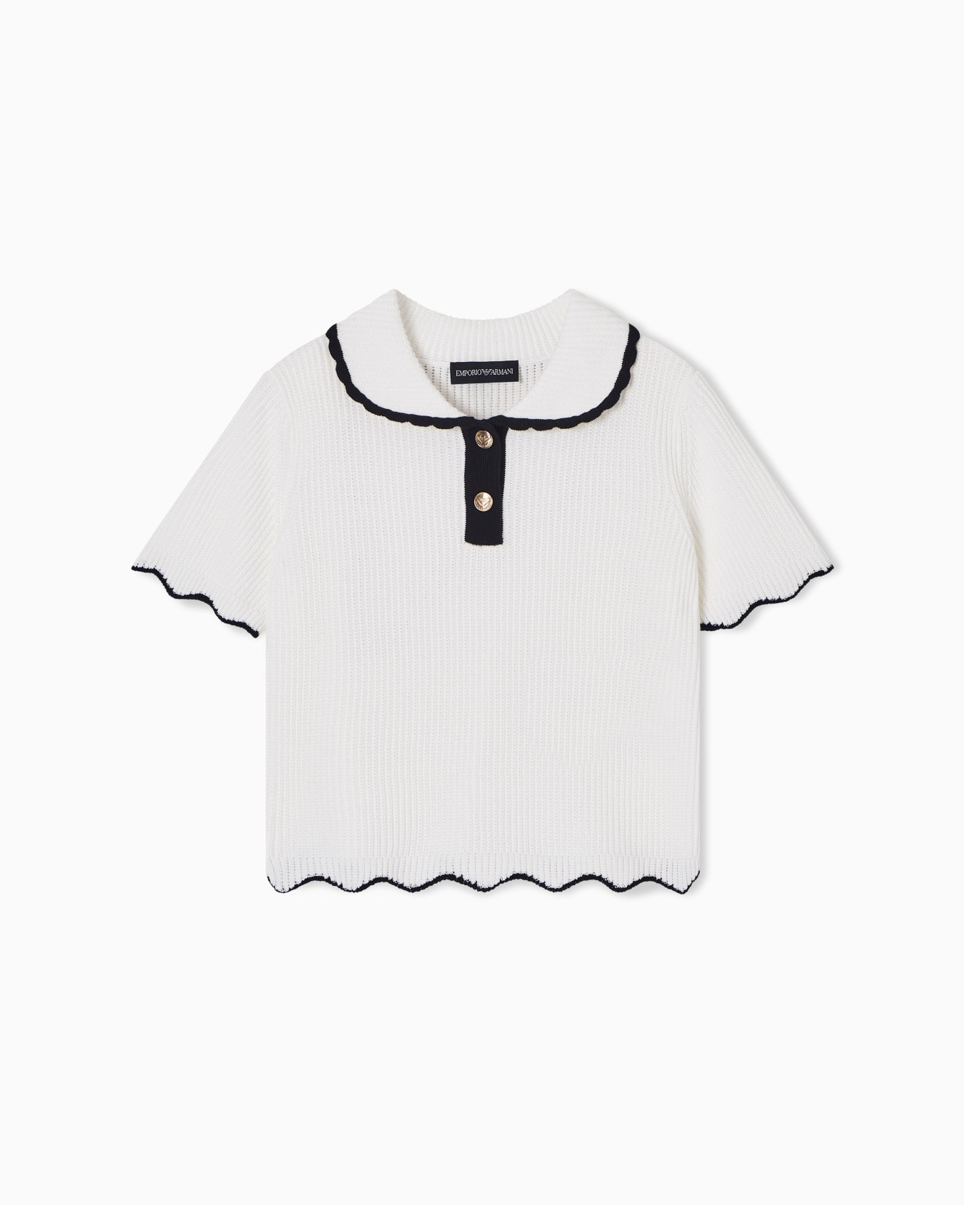 Ribbed knit jumper with gold buttons Slide 0