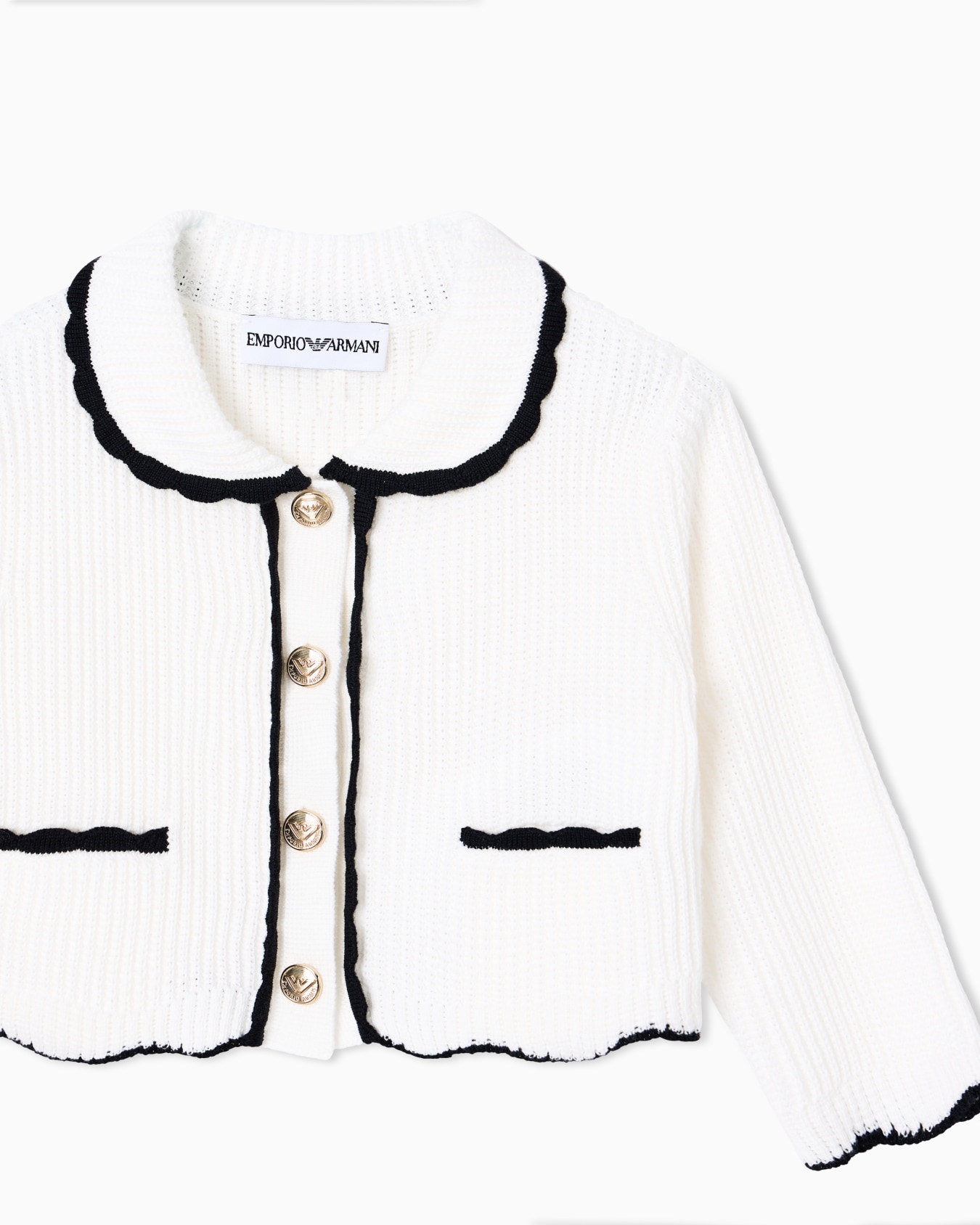 Cardigan in maglia a costine con bottoni gold Slide 1