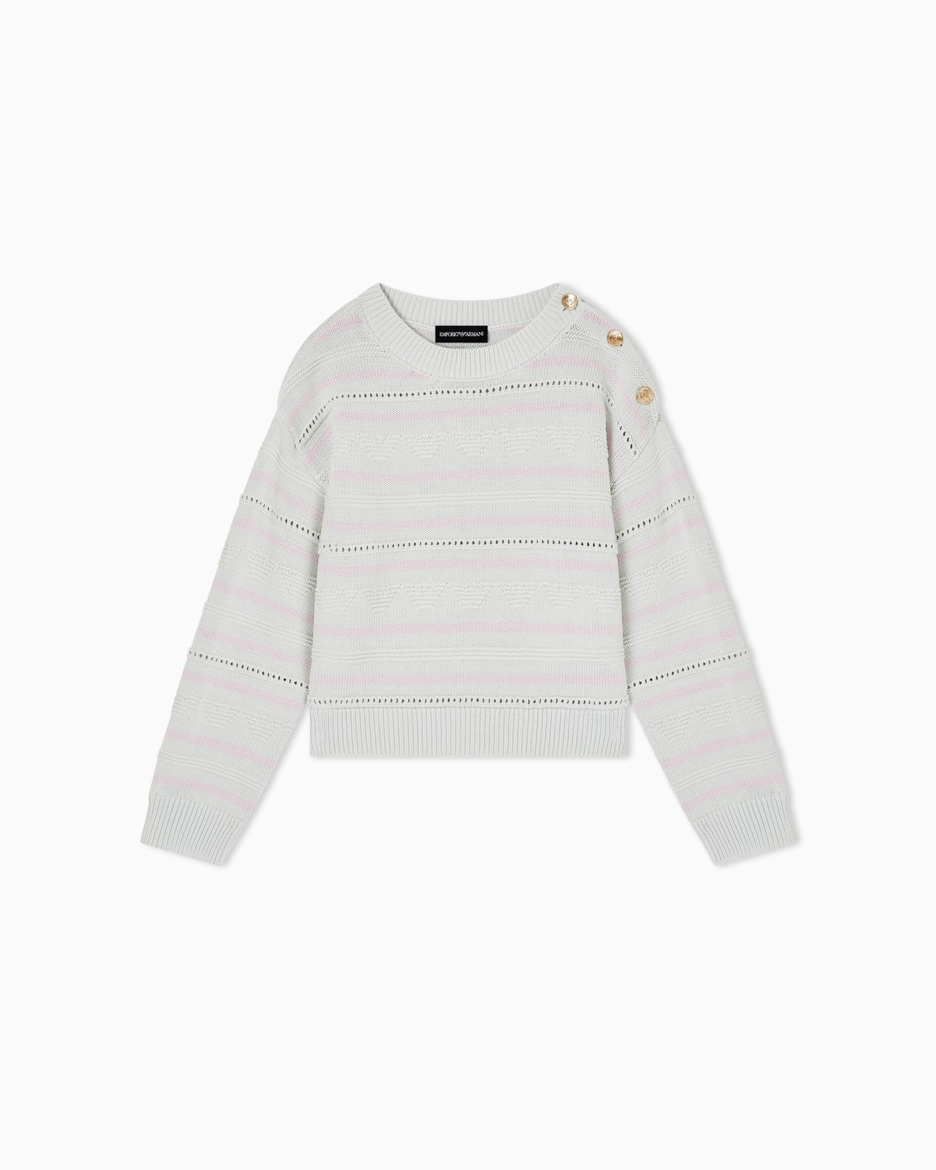 Striped jumper with jacquard eagle motif Slide 0