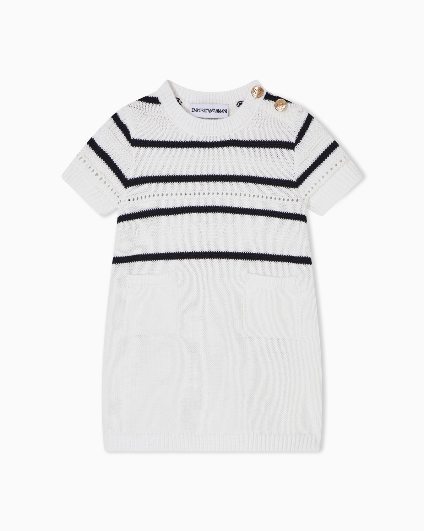 Striped dress with jacquard eagle motif Slide 0