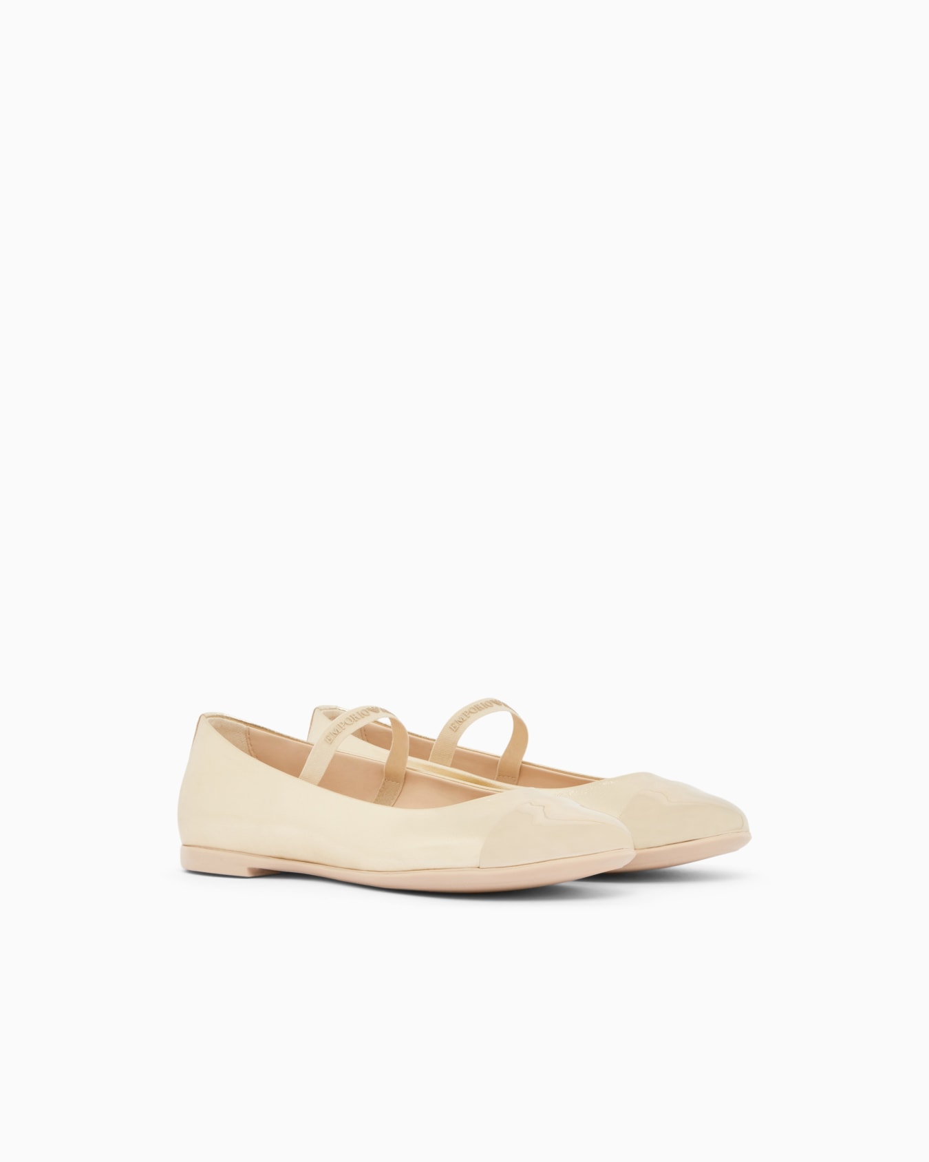 Ballerines en nappa laminée avec bride Diapositive 1