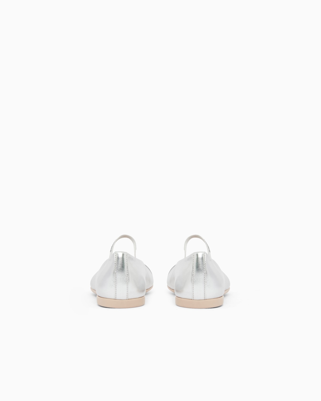 Ballet flats in laminated nappa leather with logo straps Slide 3