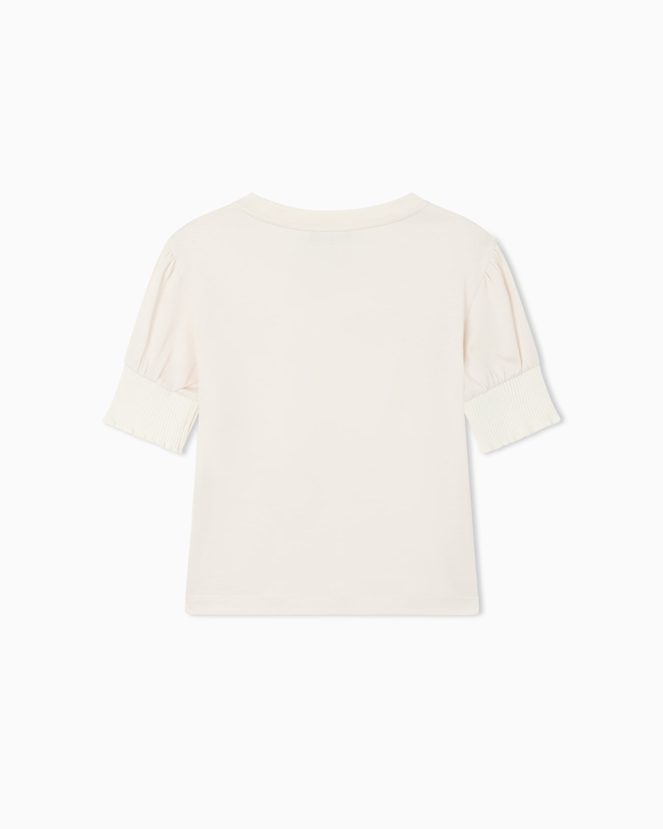 T-shirt in lyocell and cotton jersey with puff sleeves Slide 2